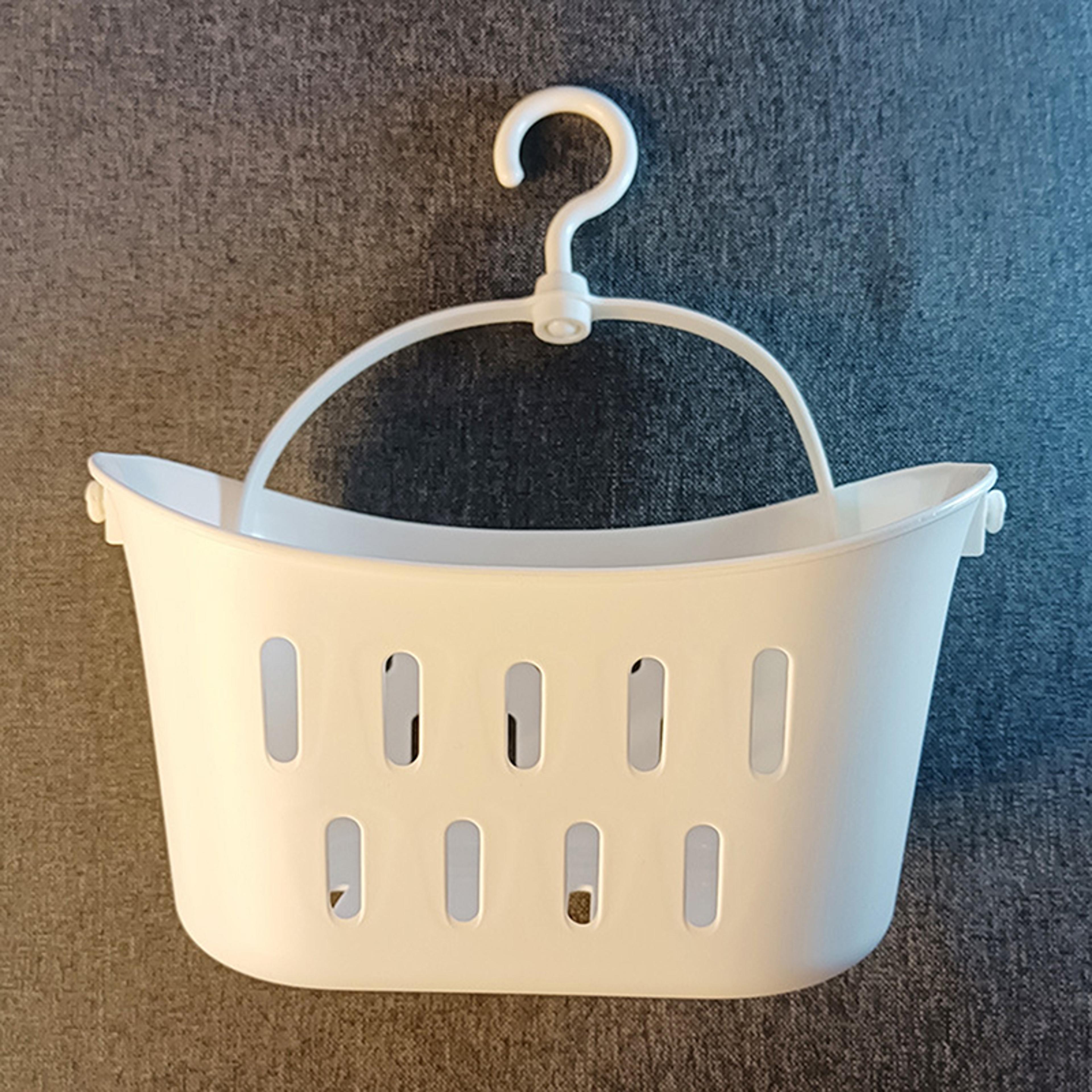 hanging bathroom drain basket with rack - shower sink organizer for kitchen sundries