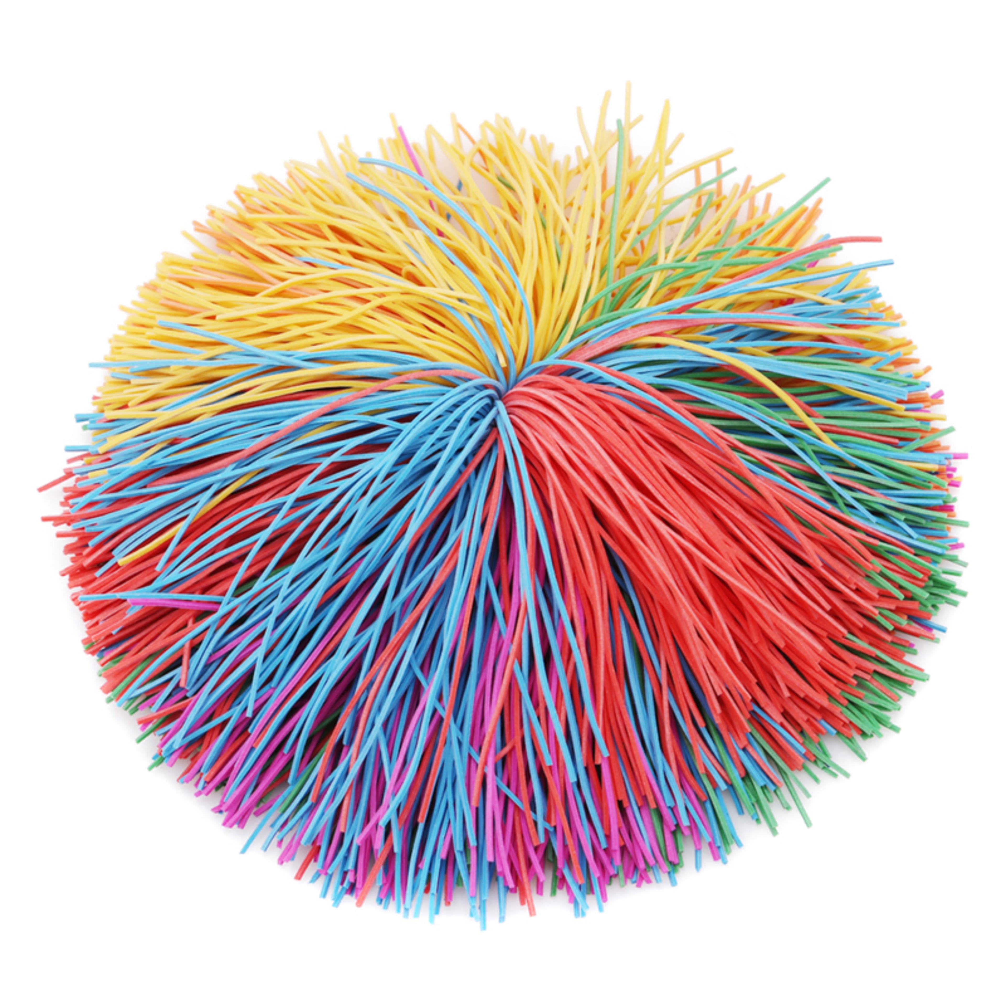 anti-stress rainbow fidget koosh ball for kids, autism, and special needs - sensory stretchy stress relief toy