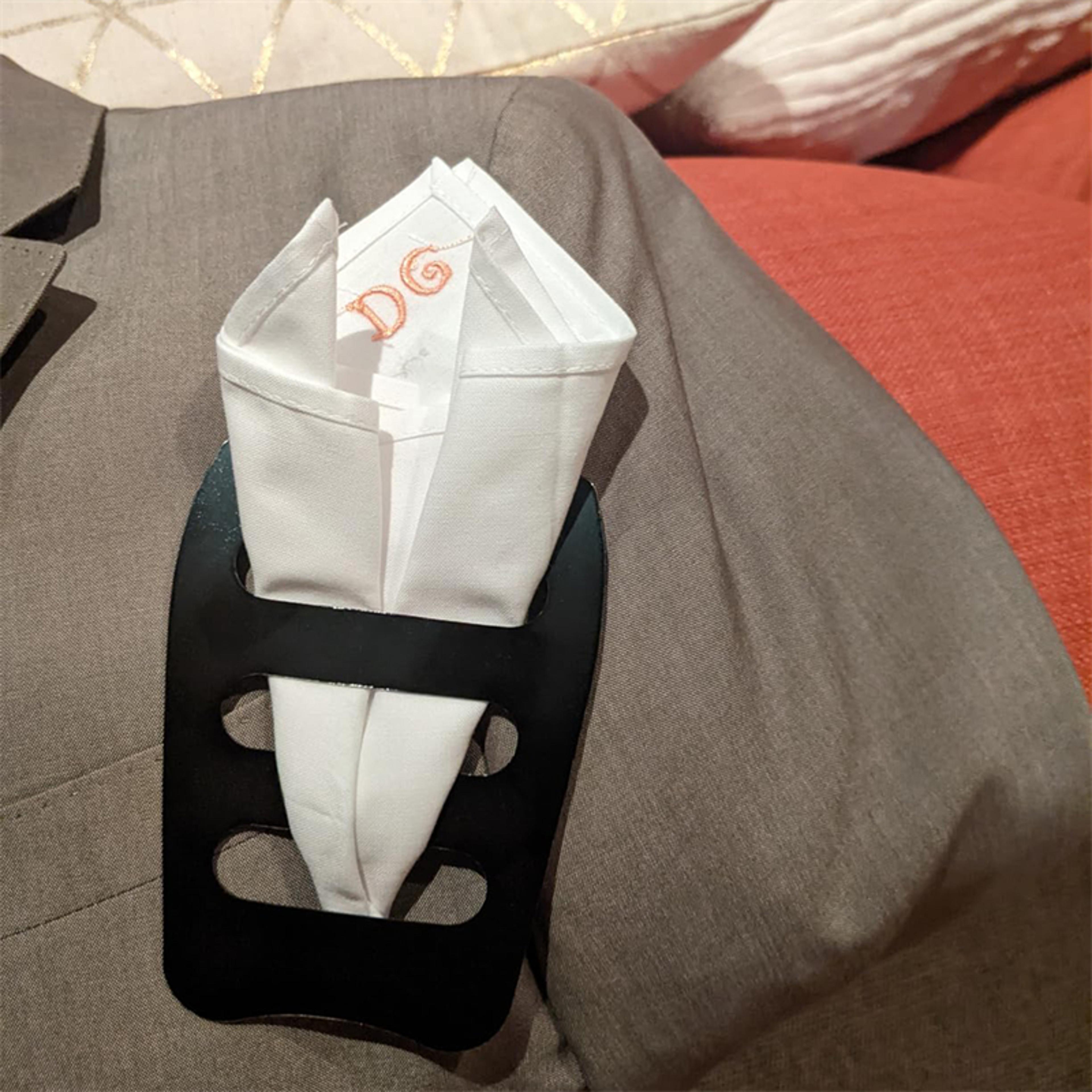 elegant mens handkerchief holder & pocket square organizer – prefolded for gentlemens suits