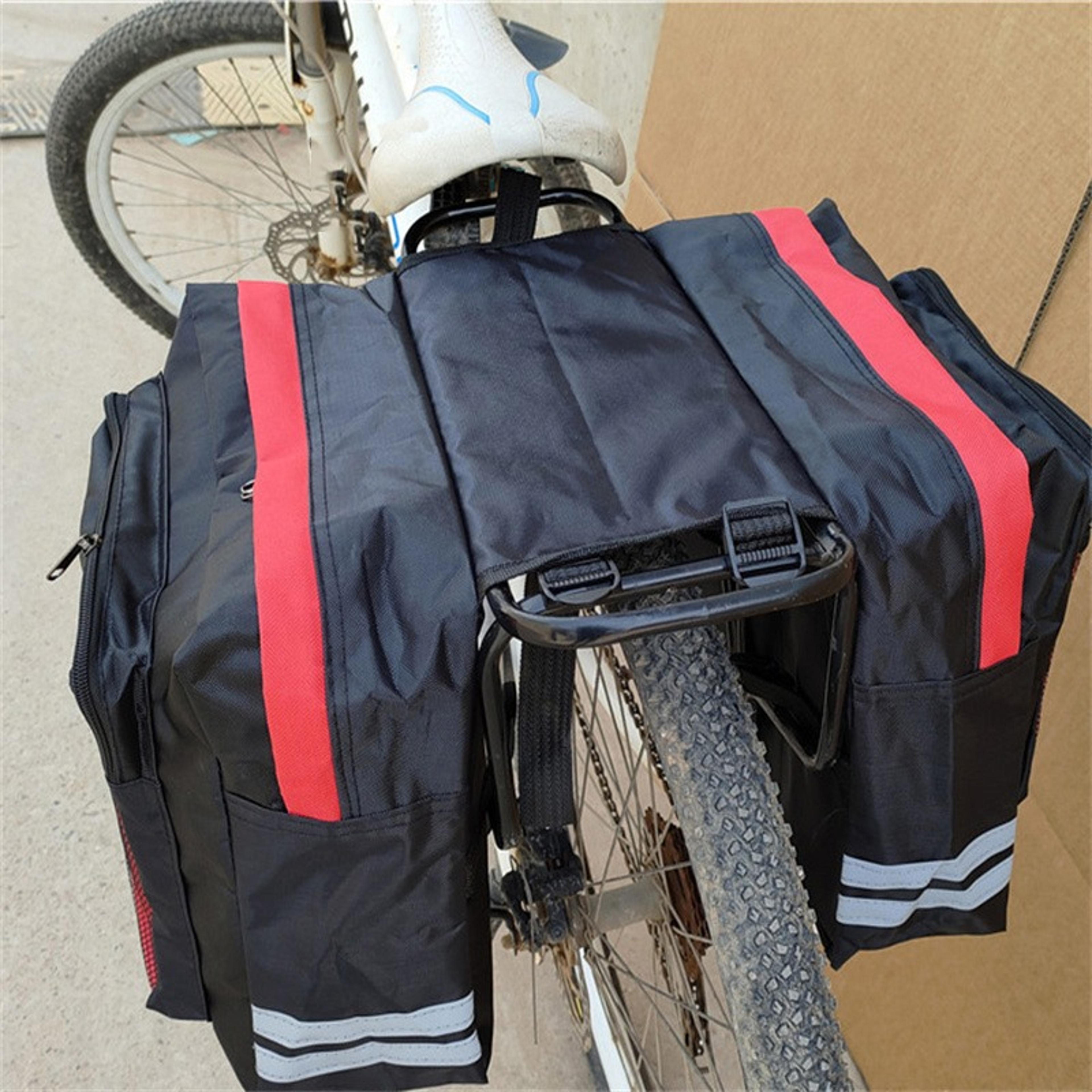 bike rear rack bag - double side trunk bag for mountain & road bicycles, tail seat pack luggage carrier, premium bicycle