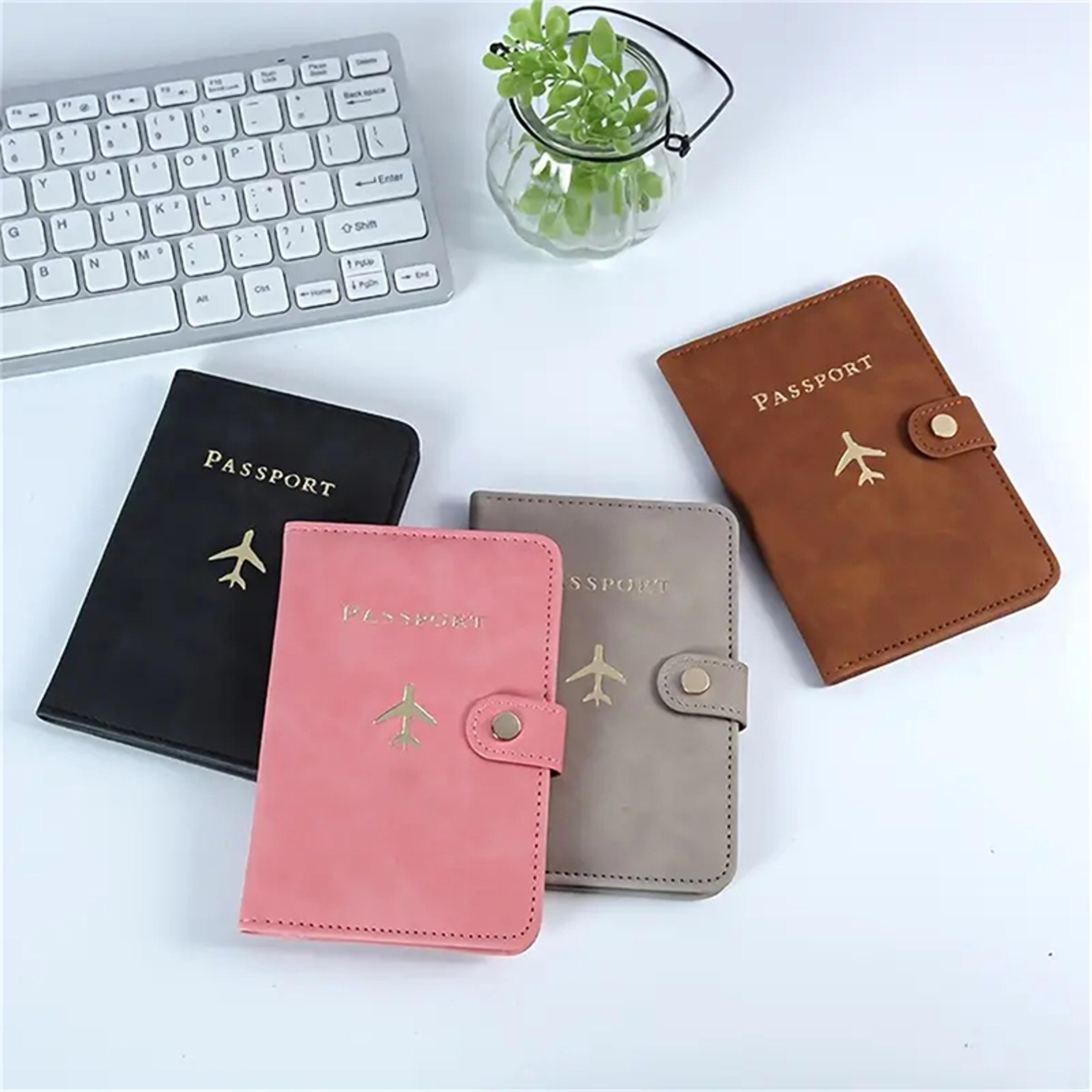 travel passport cover for men and women – pu leather wallet with card slots