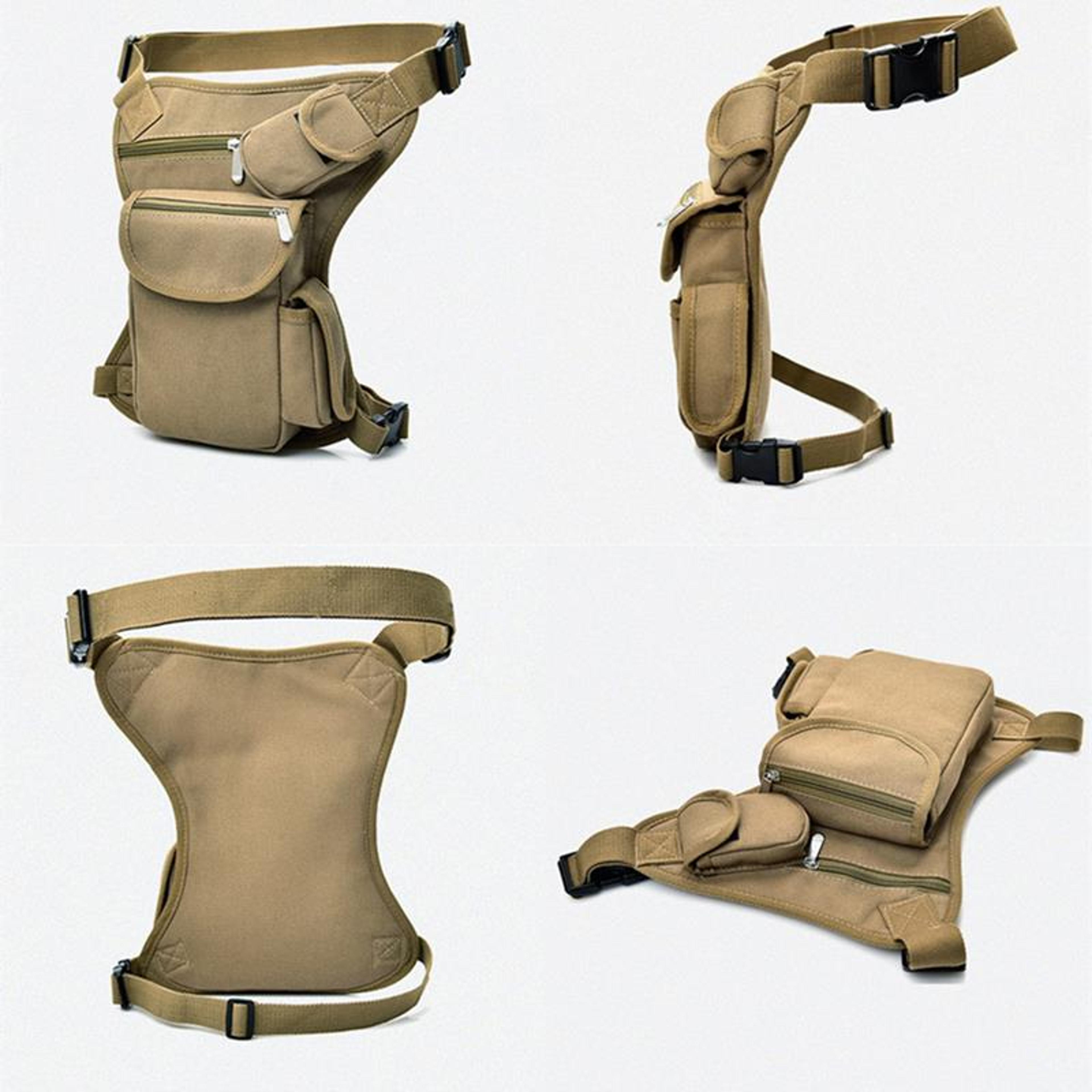 high-quality canvas mens drop waist fanny pack – durable belt bag for bicycle & motorcycle use, work and travel