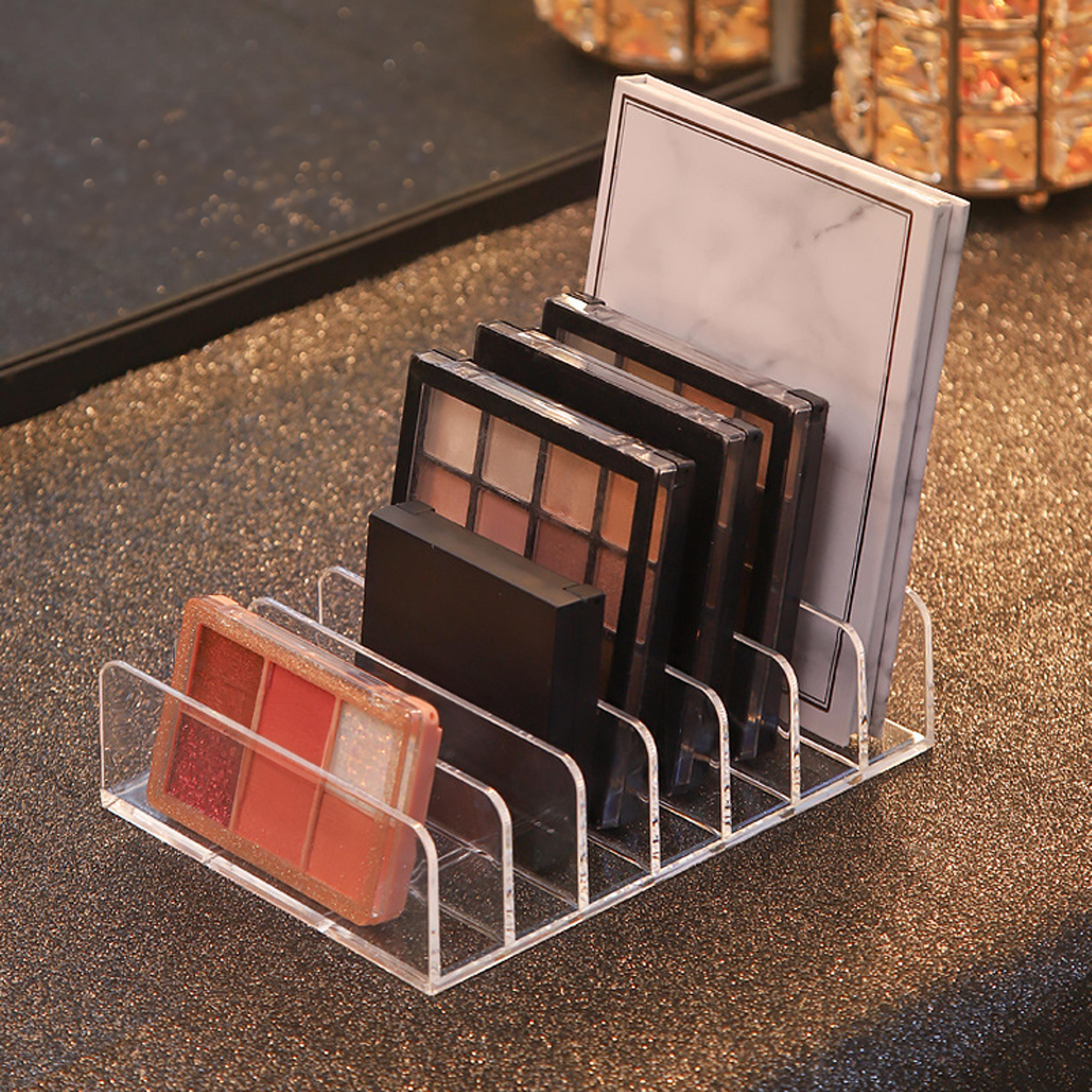compartment transparent makeup organizer for eyeshadow palettes and cosmetics storage box for vanity table & bathroom