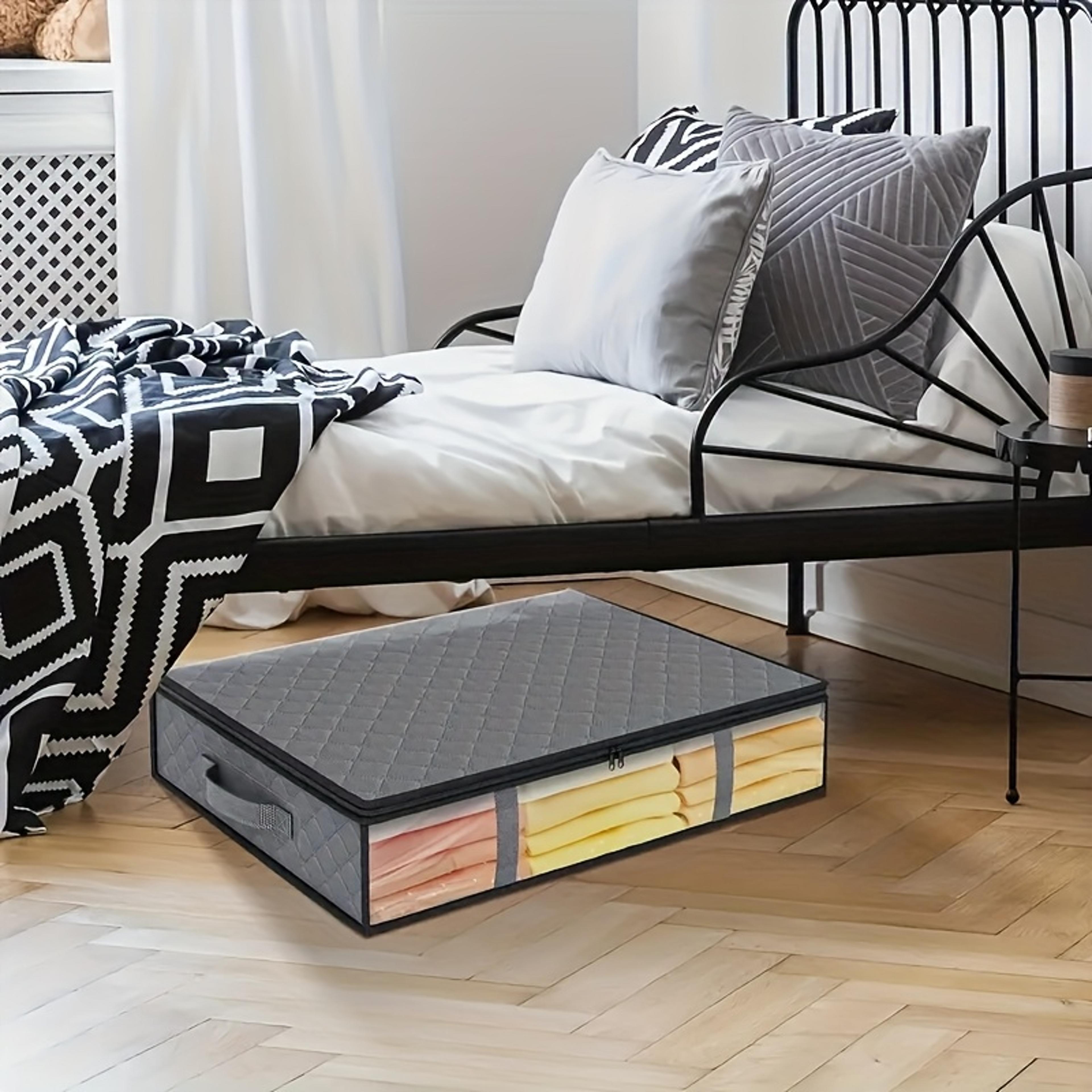 premium under bed storage bag for bedding and clothes with clear window and durable handles