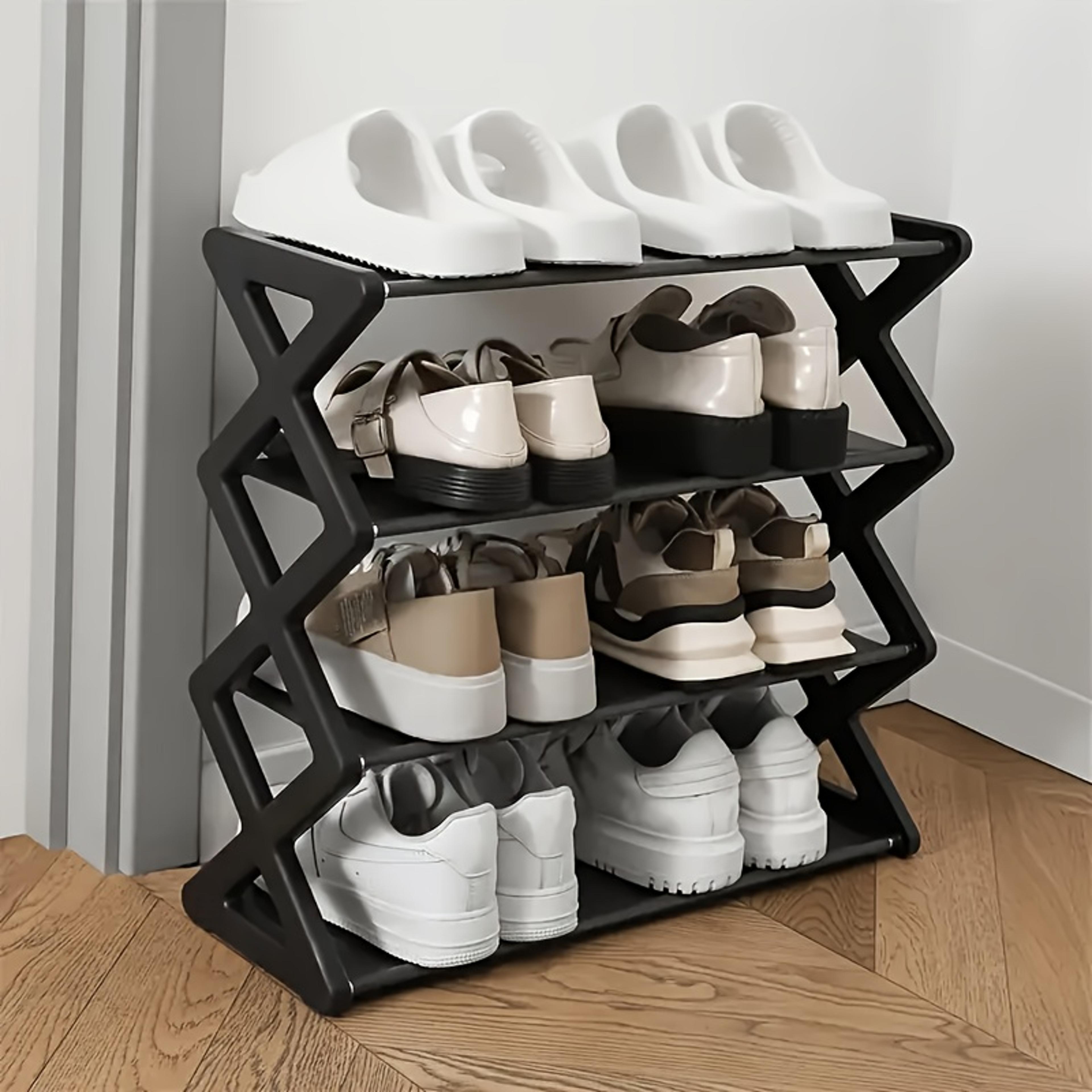 x-type shoe storage rack – sturdy, stackable shoe organizer for home, porch, or living room