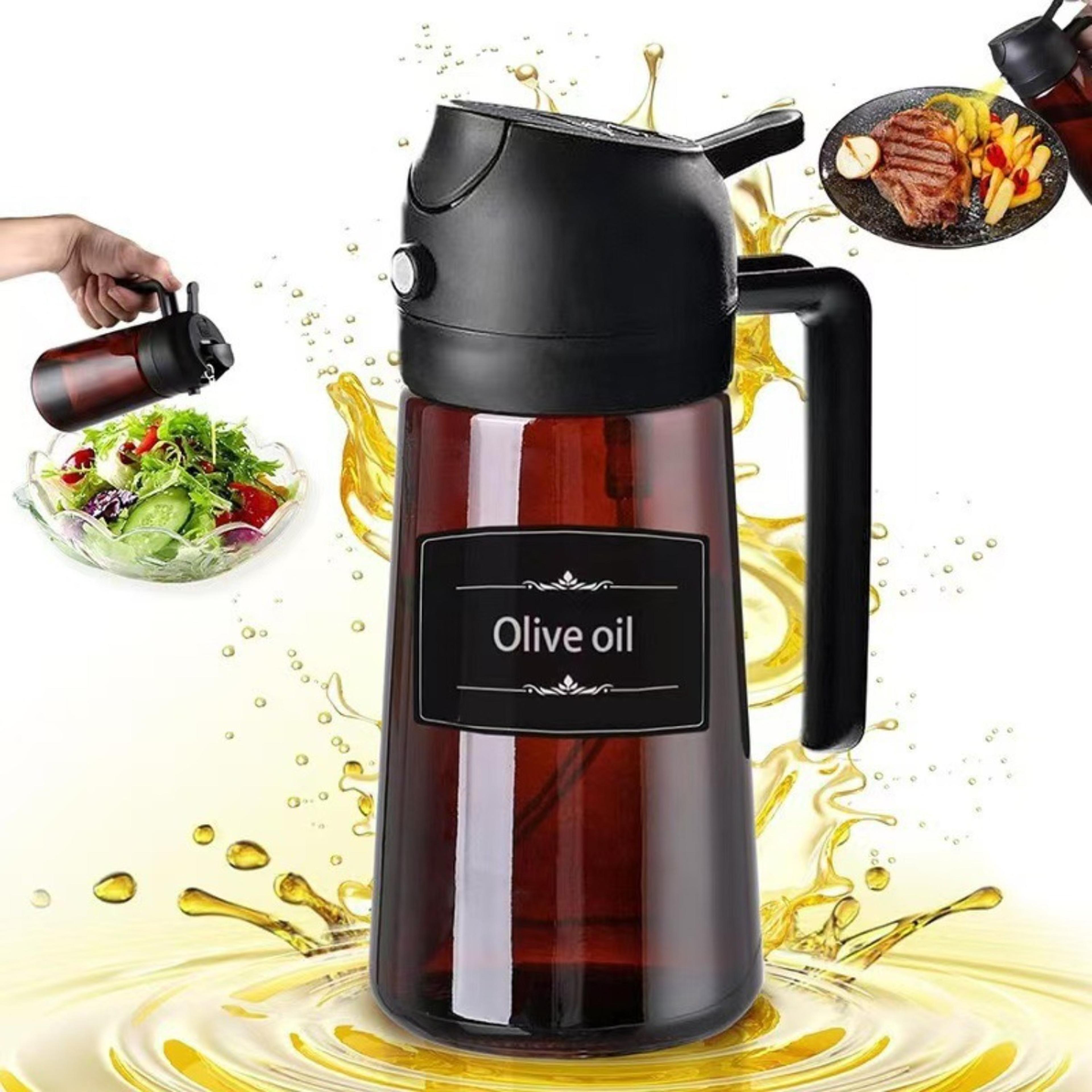 light blocking brown olive oil dispenser bottle – oil sprayer & seasoning tool for kitchen use