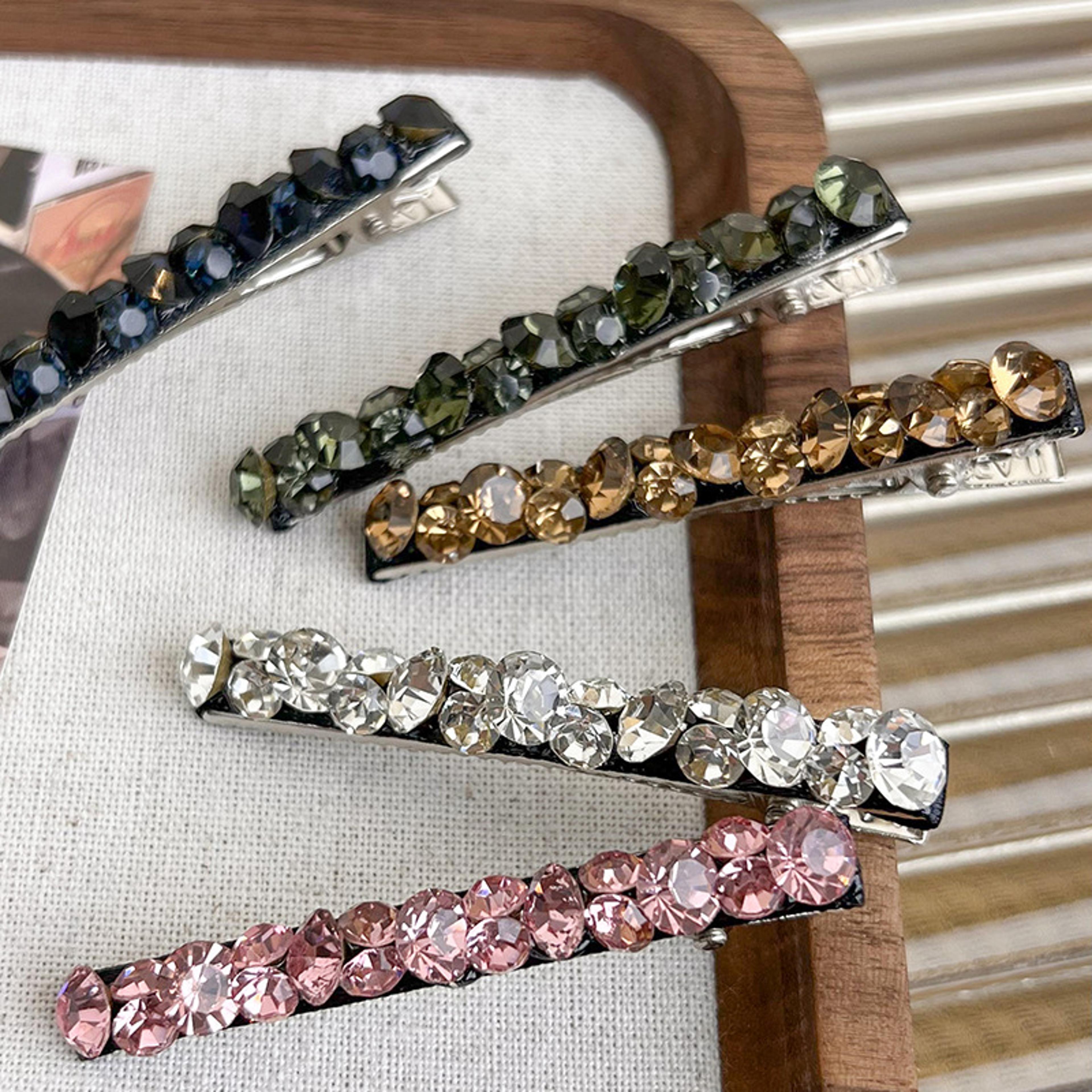 super flash colorful rhinestone hair clips for women – fashion side hairpin barrettes for girls
