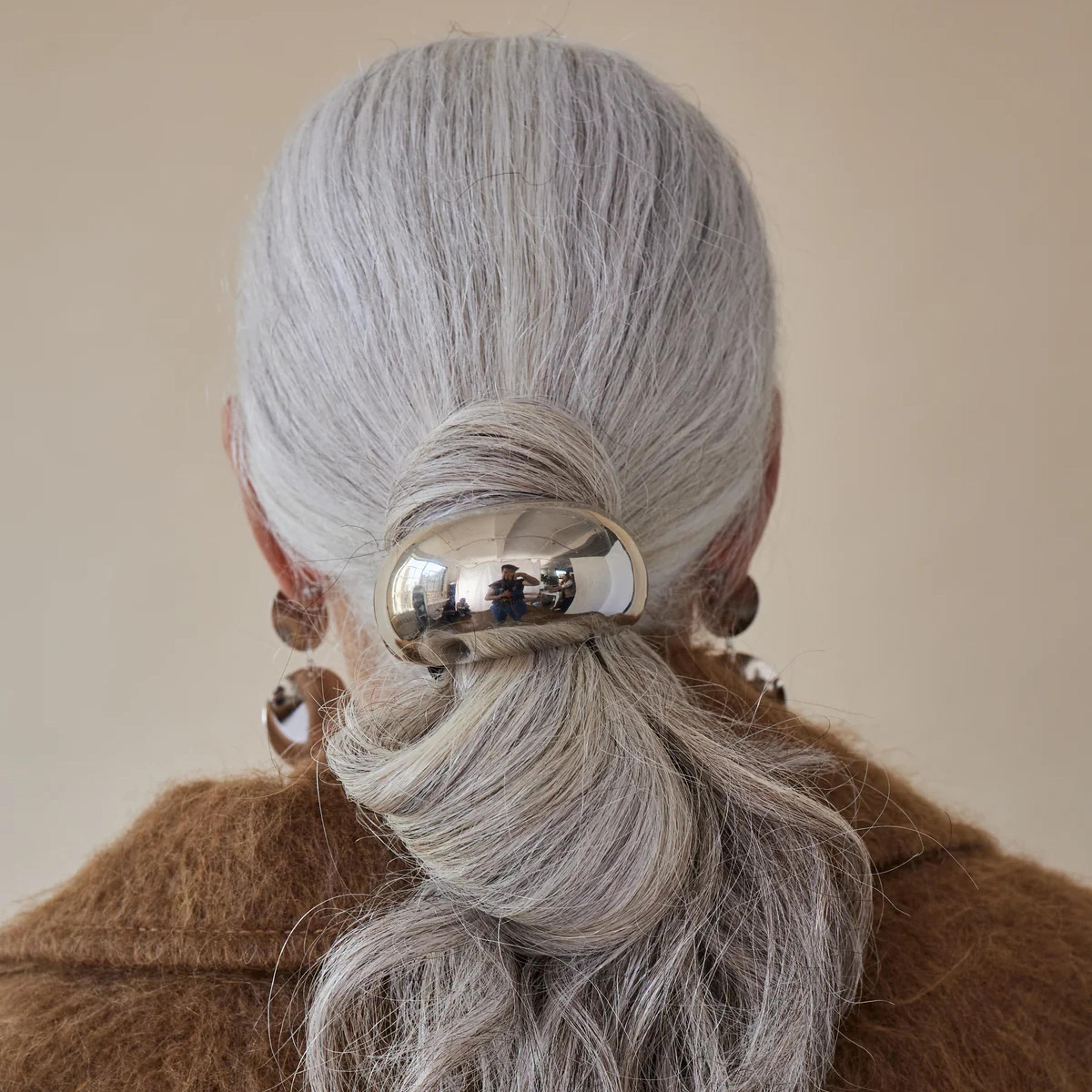 vintage metal ponytail elastic hair loop scrunchies – smooth curved hairband for women hair ties accessories