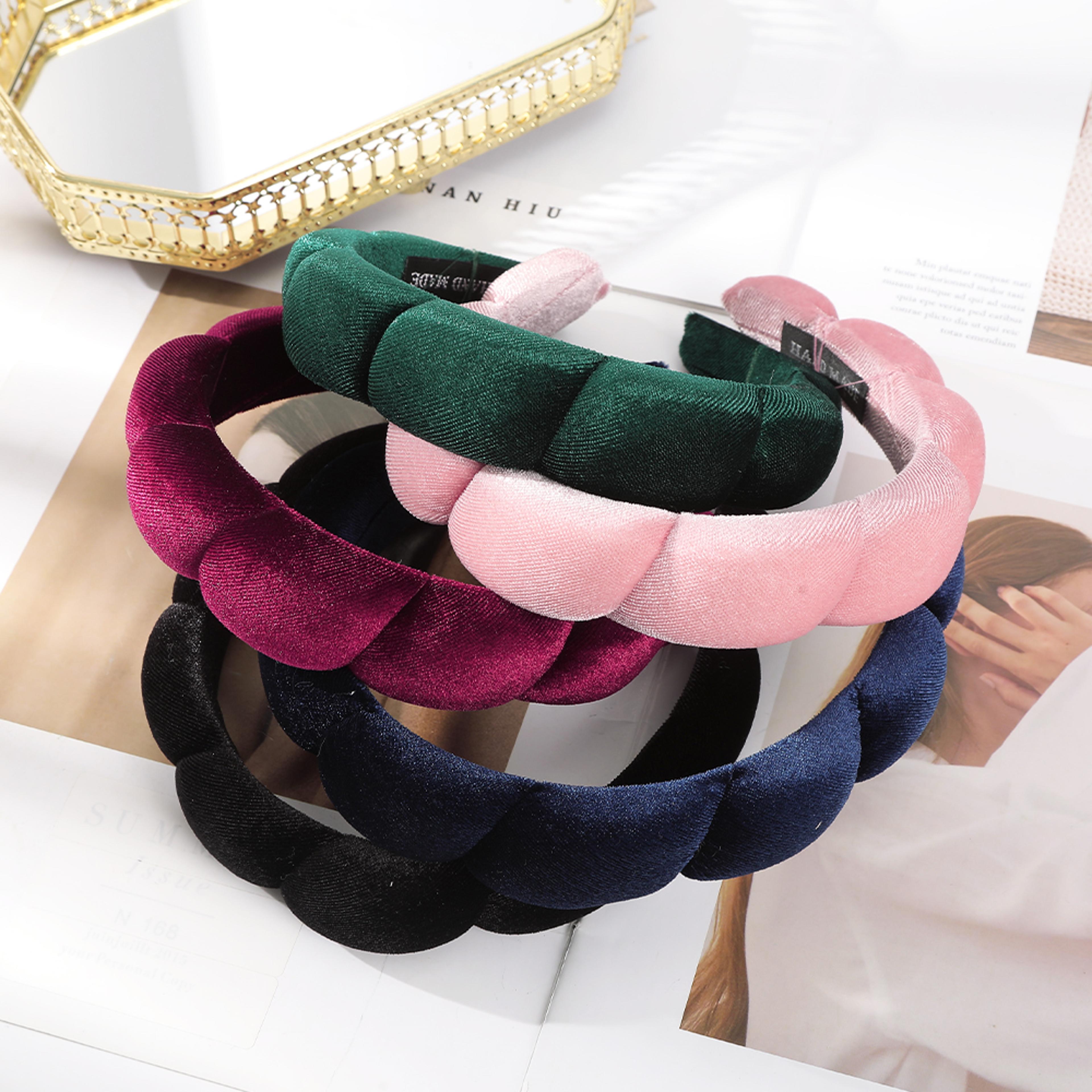 velvet twist headband for women – retro wavy braided hair hoops