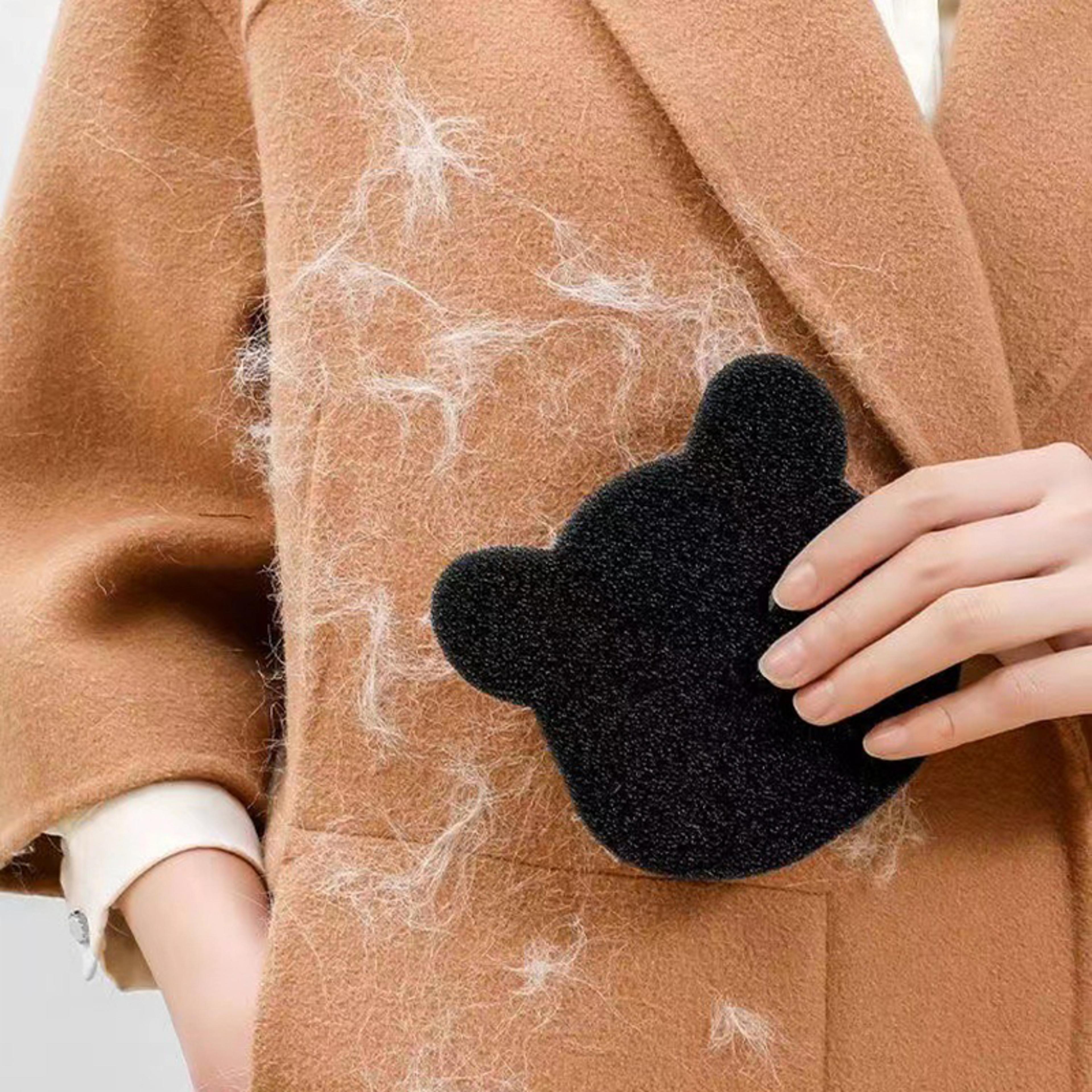 reusable pet hair remover sponge for clothes and fabrics – machine washable, black