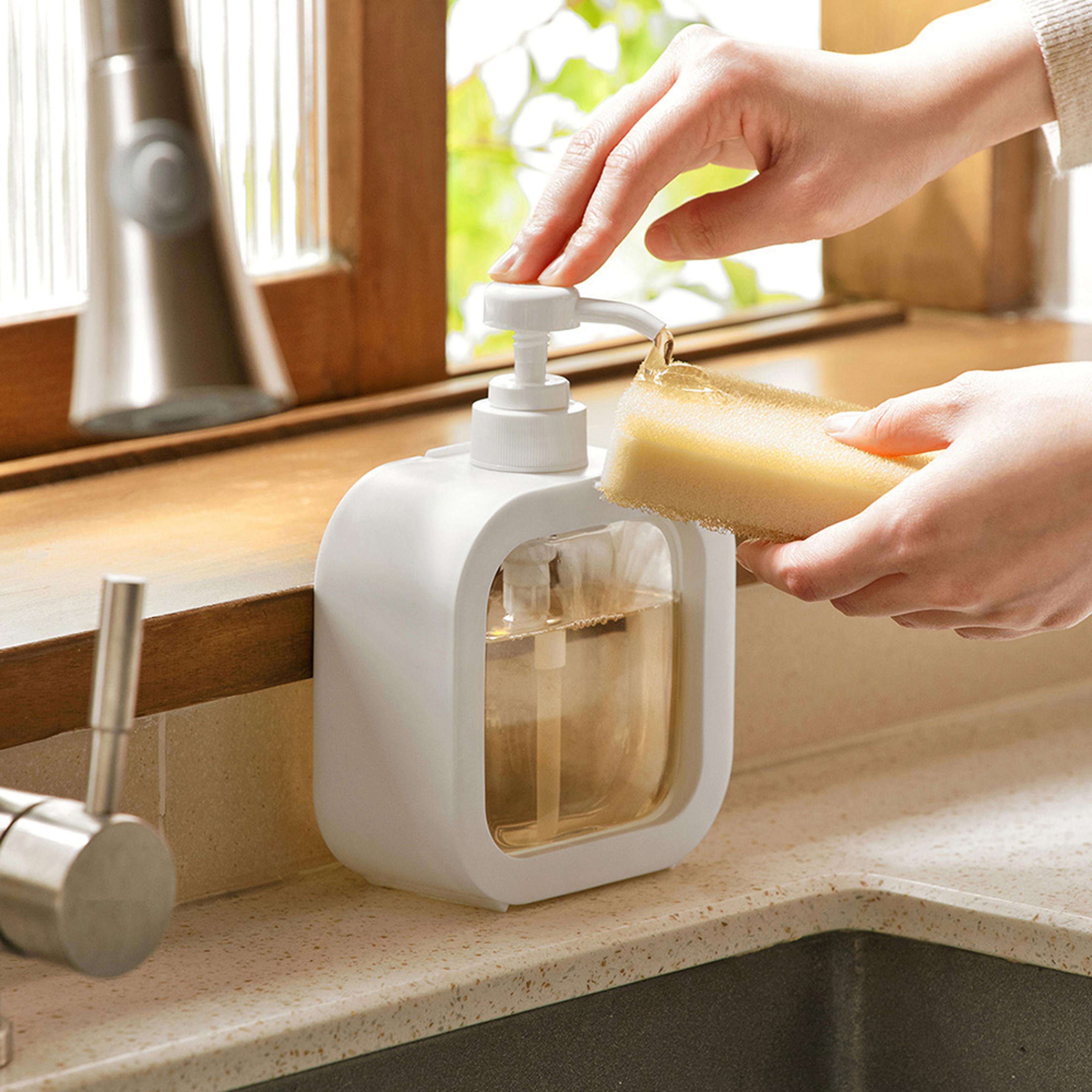 transparent soap dispenser bottle – travel & bathroom ready, press & refill