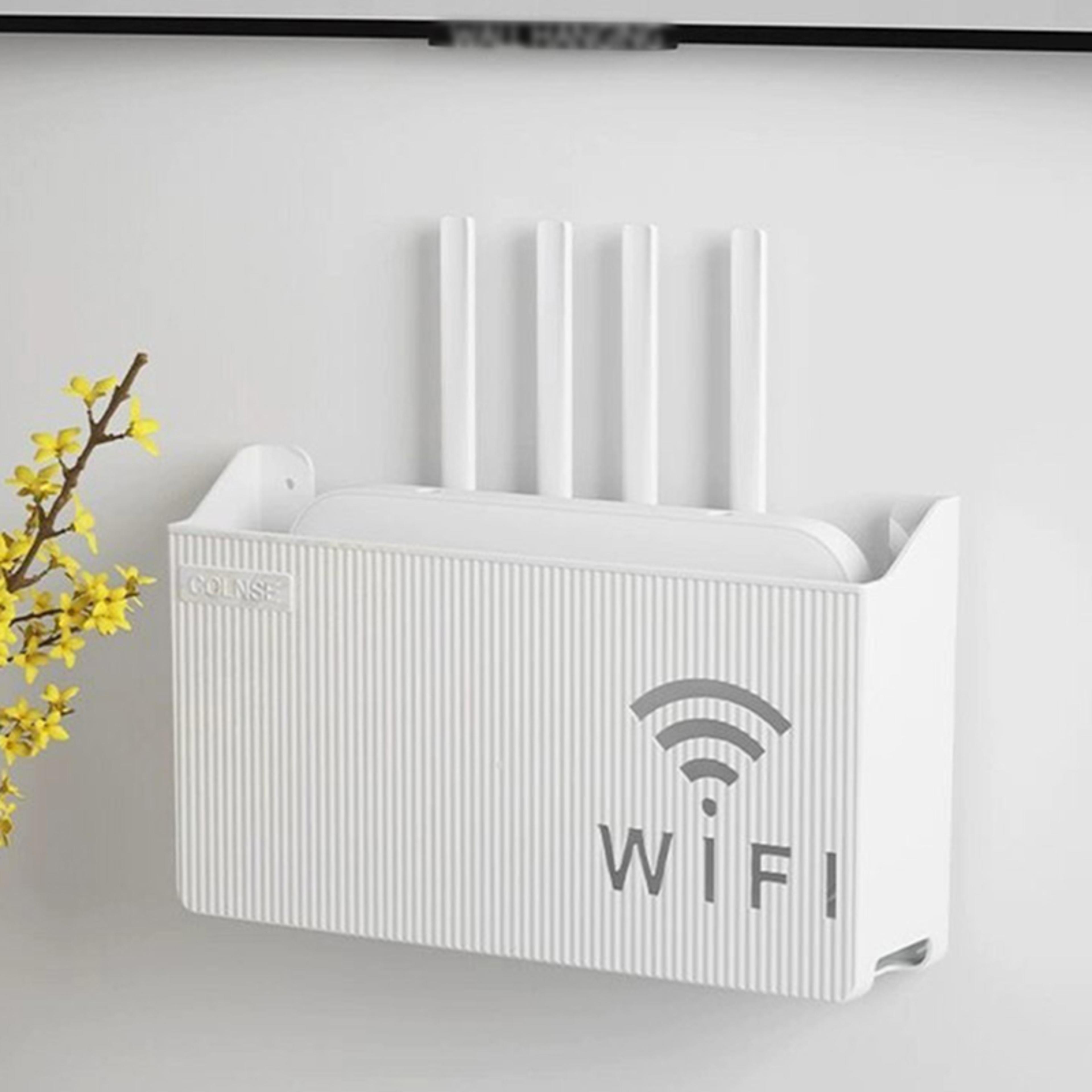 wall-mounted router storage box for wireless wifi, tv set-top box, and cable organization – perfect for living room