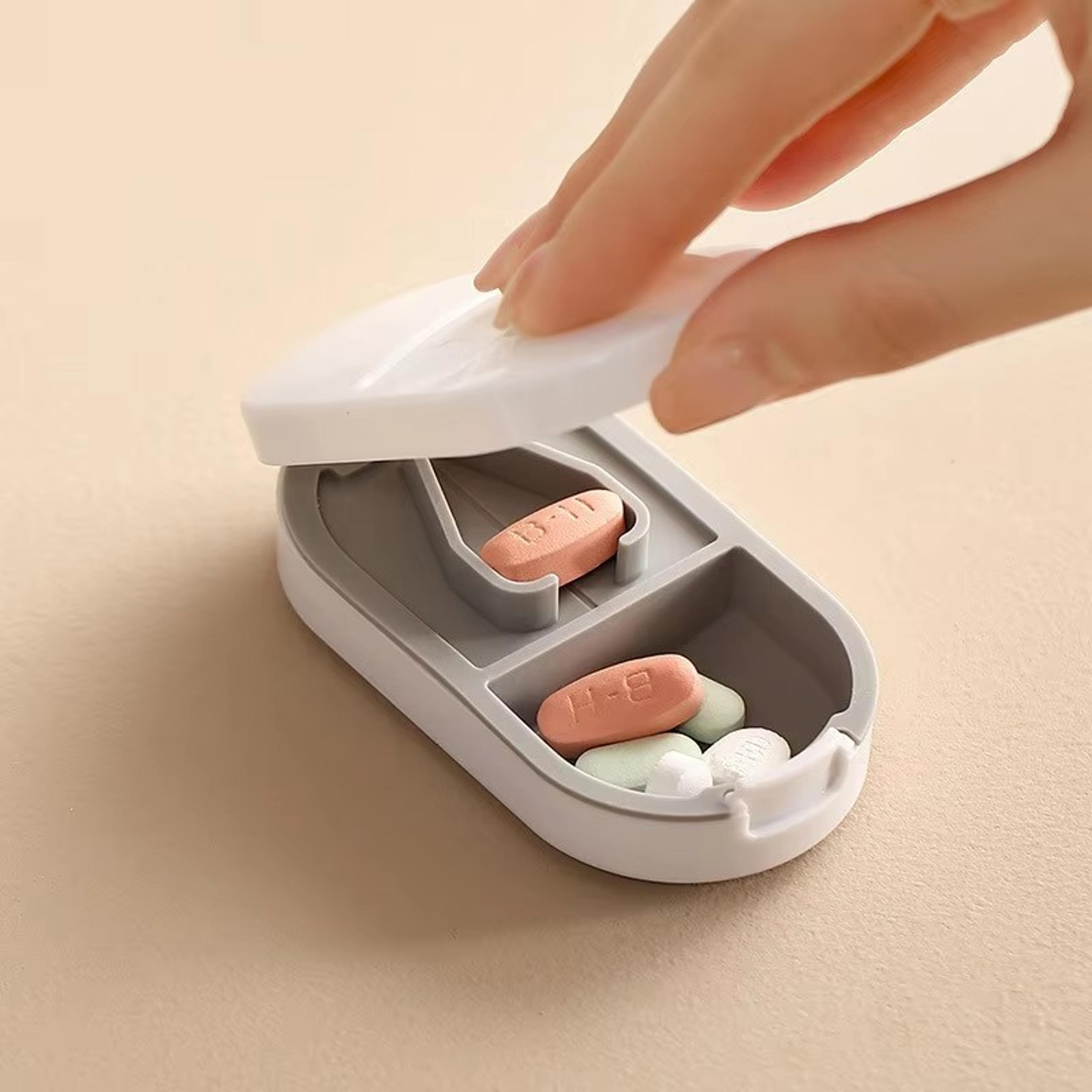 portable pill cutter with storage box – adjustable pill splitter