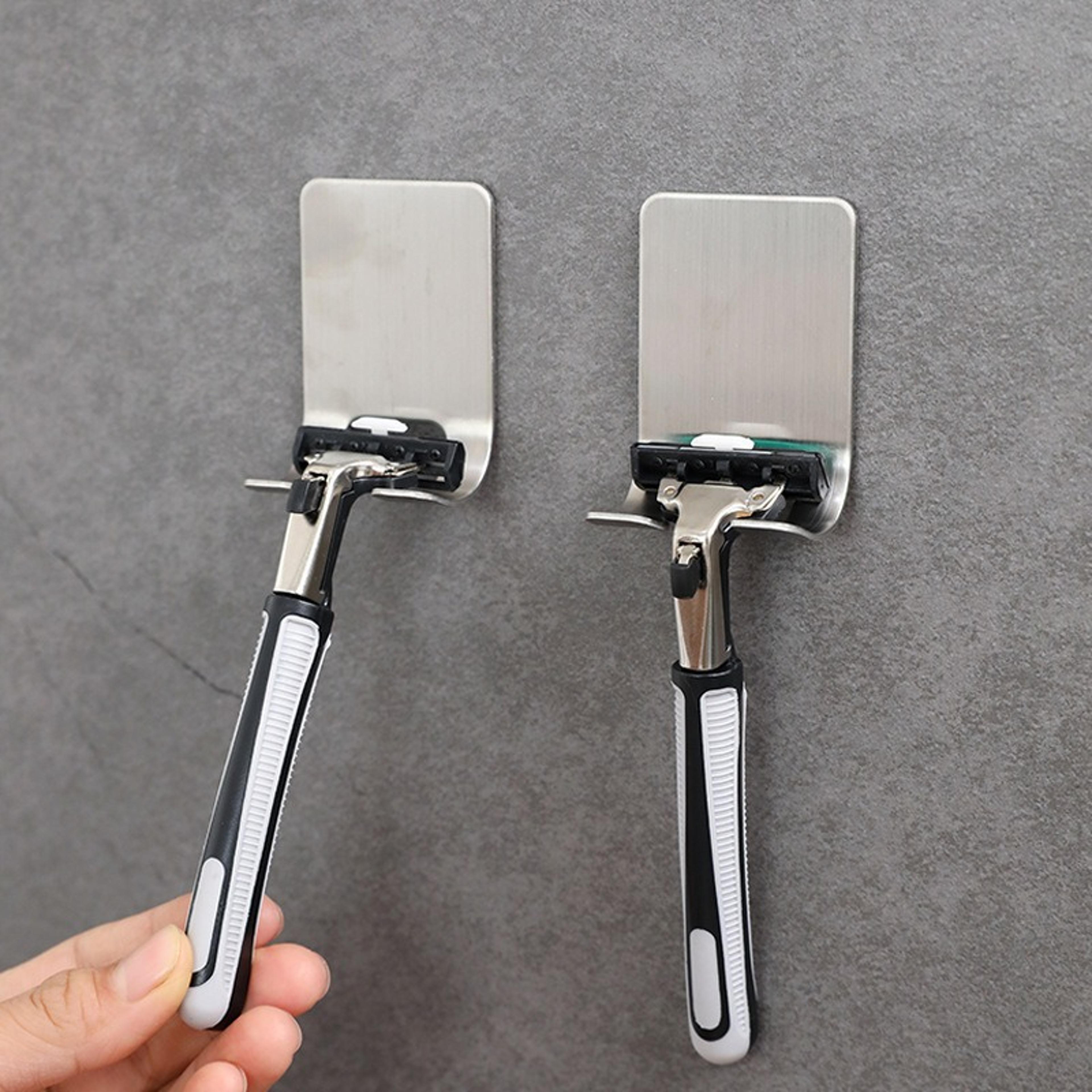 stainless steel razor holder for men - shaving shaver stand & bathroom organizer