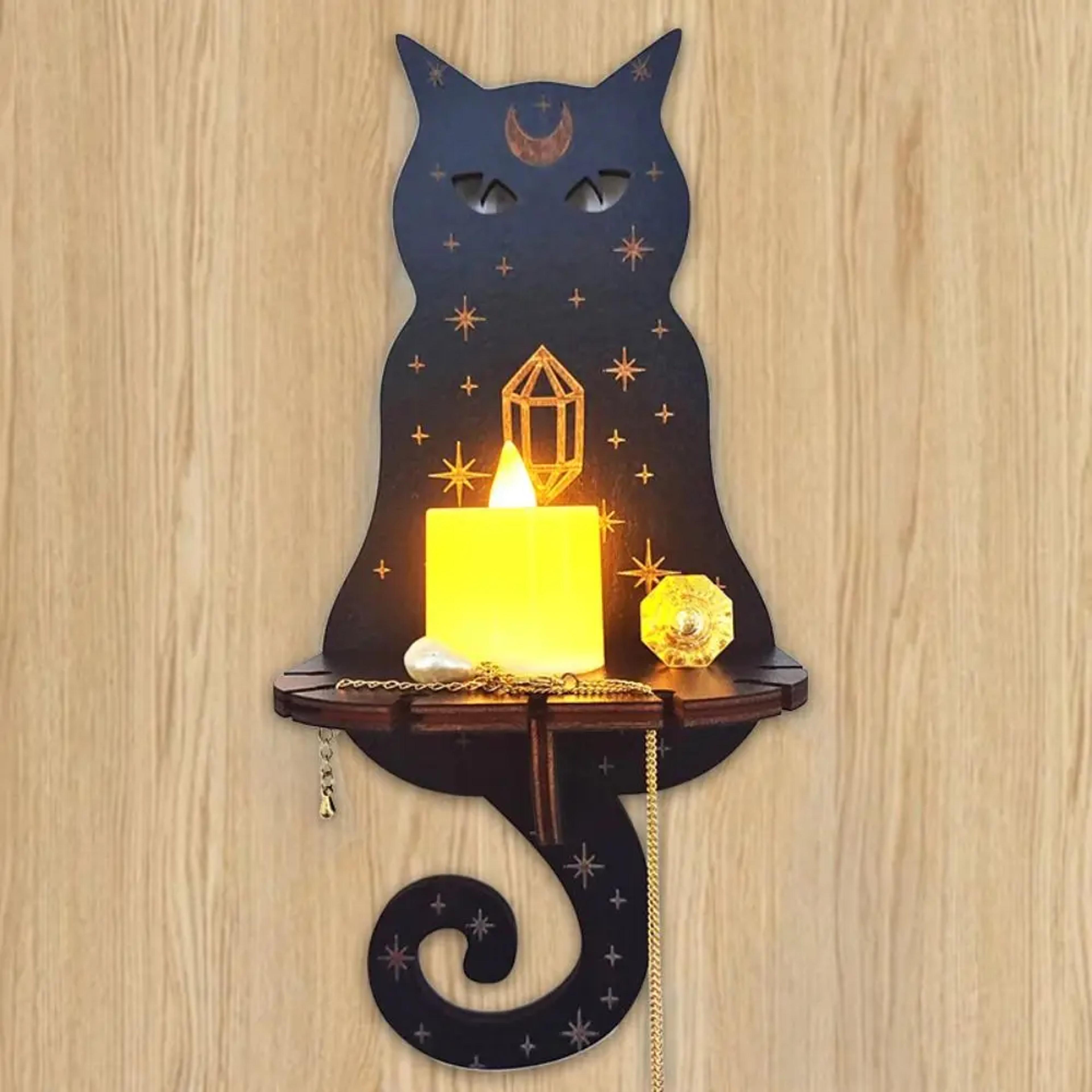wooden wall shelf candle holder – elegant handcrafted stone wall shelf for home decoration
