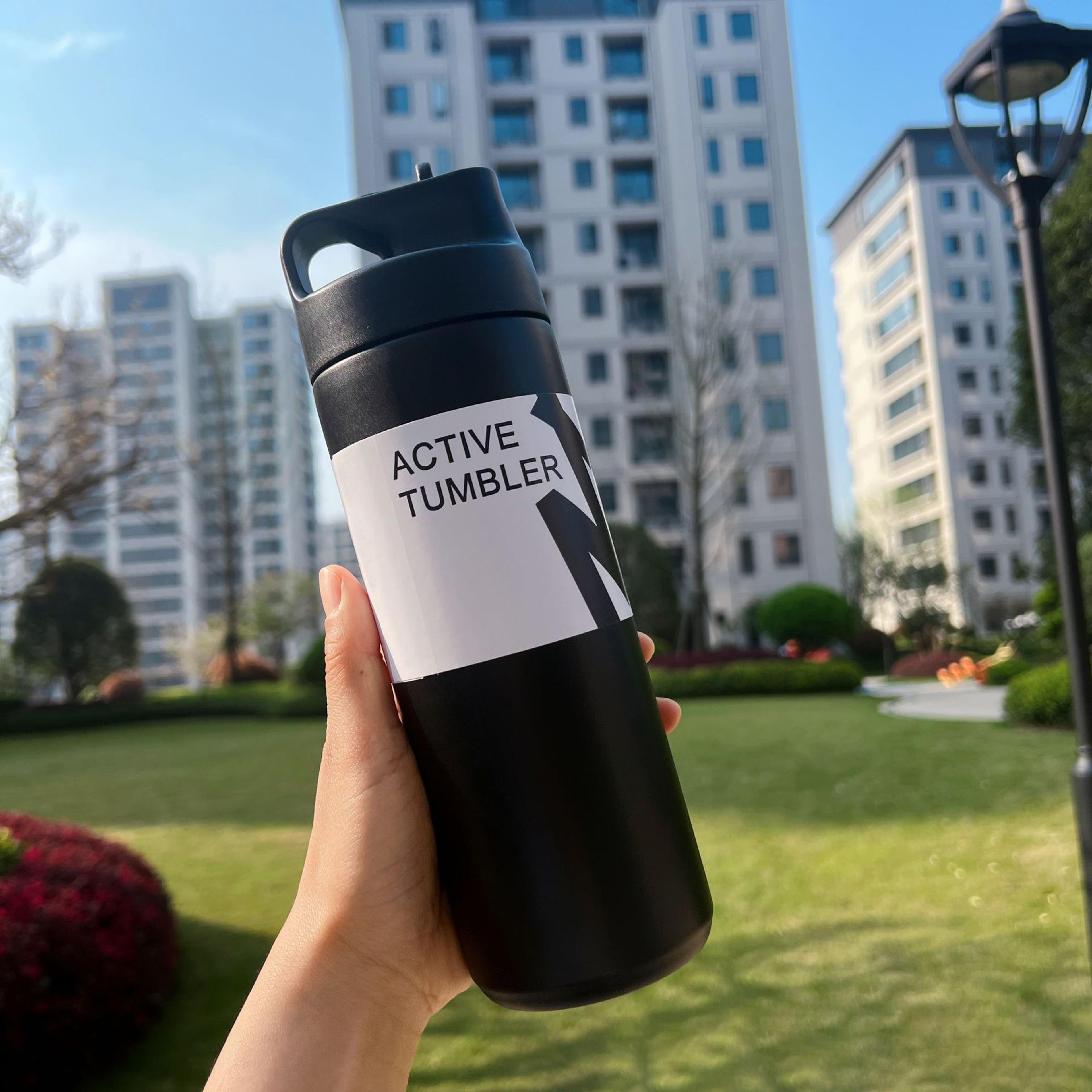 stainless steel insulated water bottle with straw – portable thermal mug for sports & travel