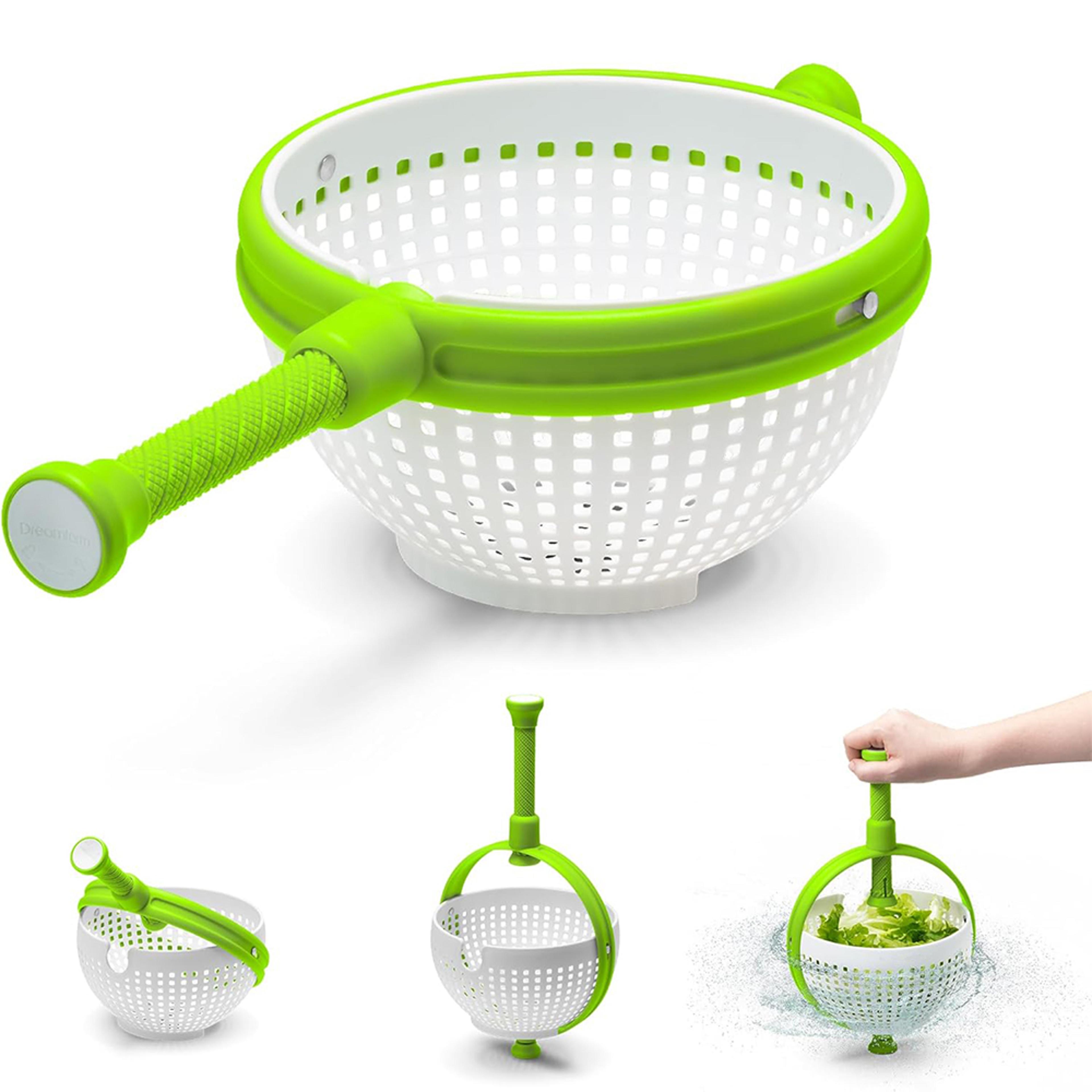 quart large capacity salad spinner – collapsible salad spinner & vegetable washer