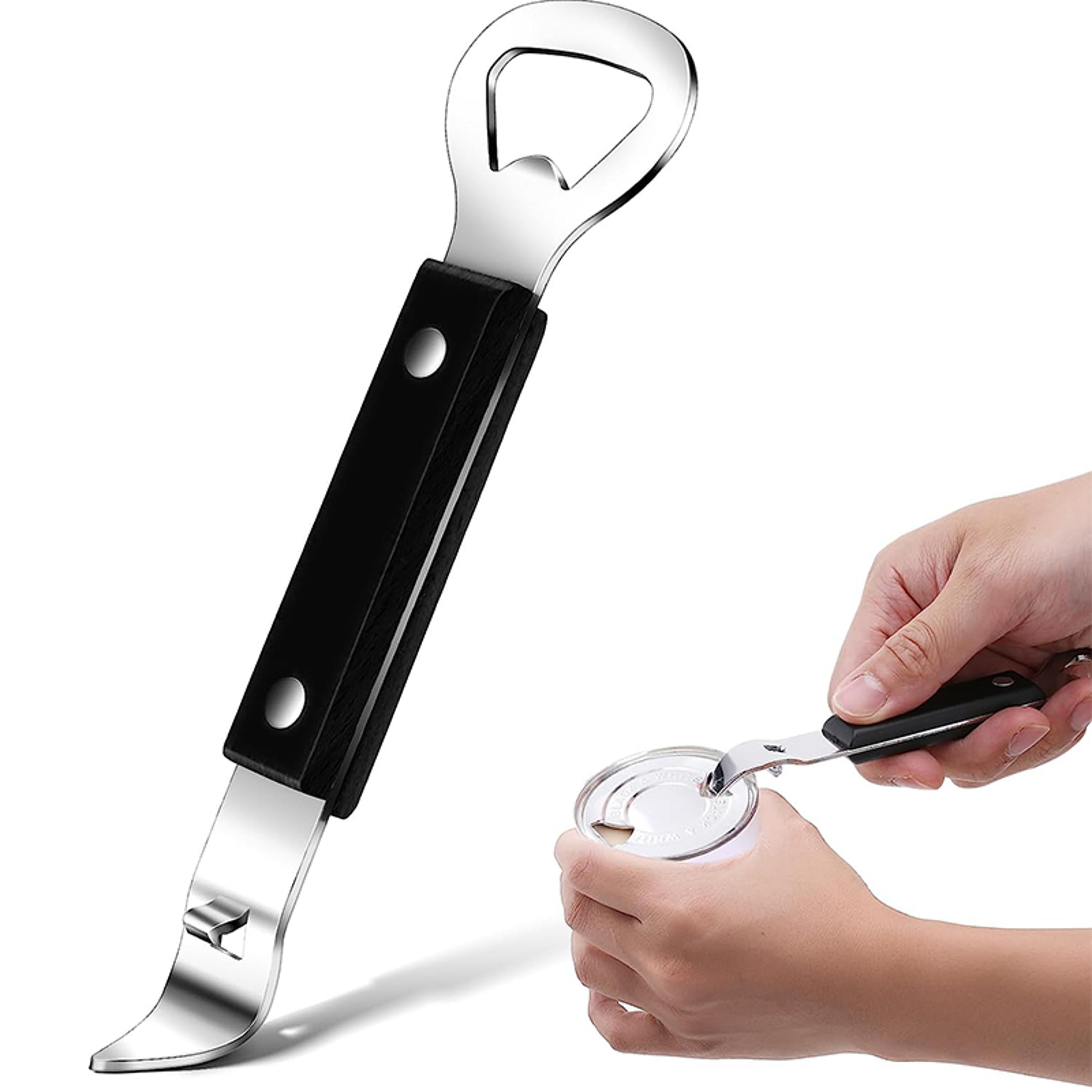 compact stainless steel can punch bottle opener for beer & cans – ideal for camping & outdoor use