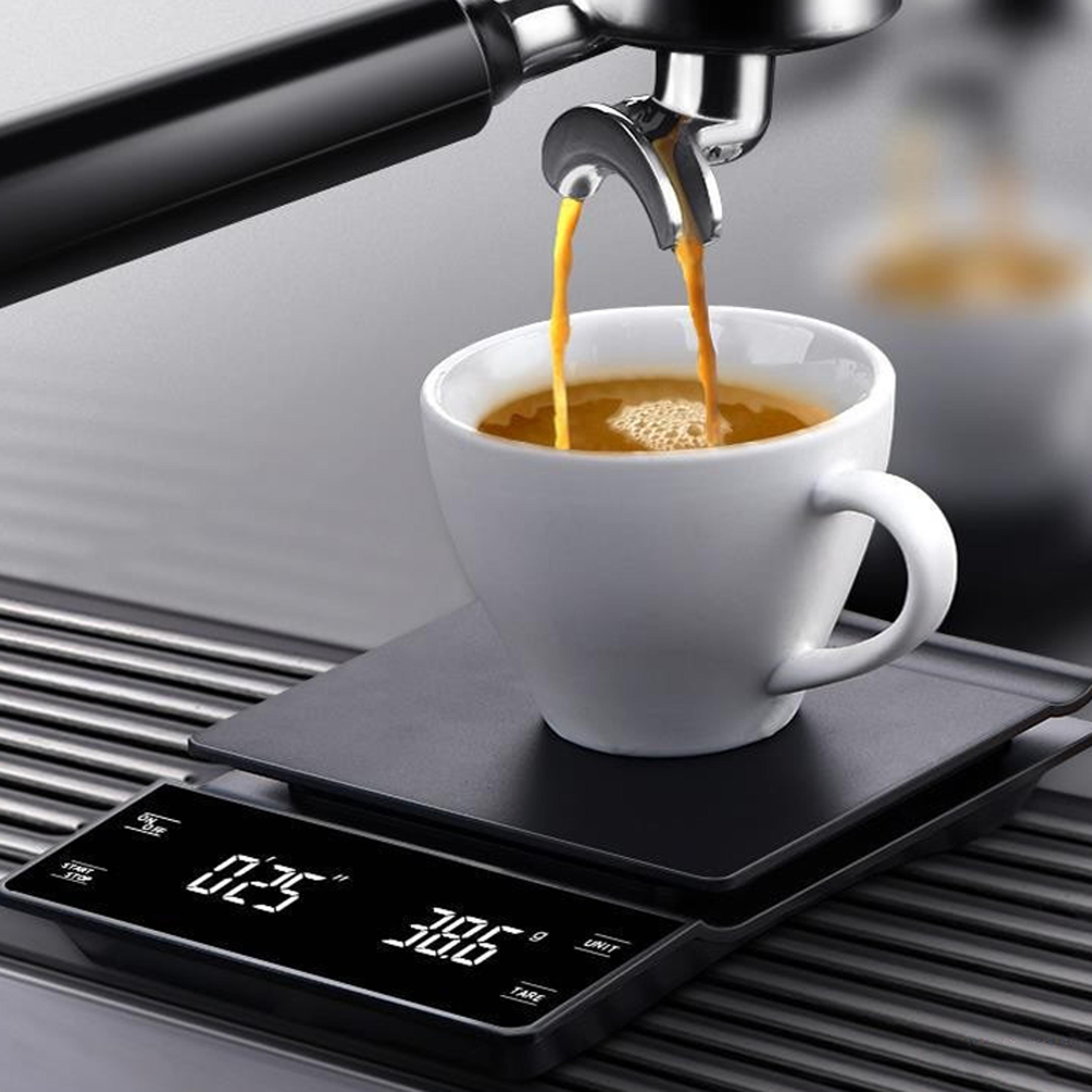 digital coffee scale with timer for pour over & espresso brewing - multifunctional kitchen weighing scale with lcd