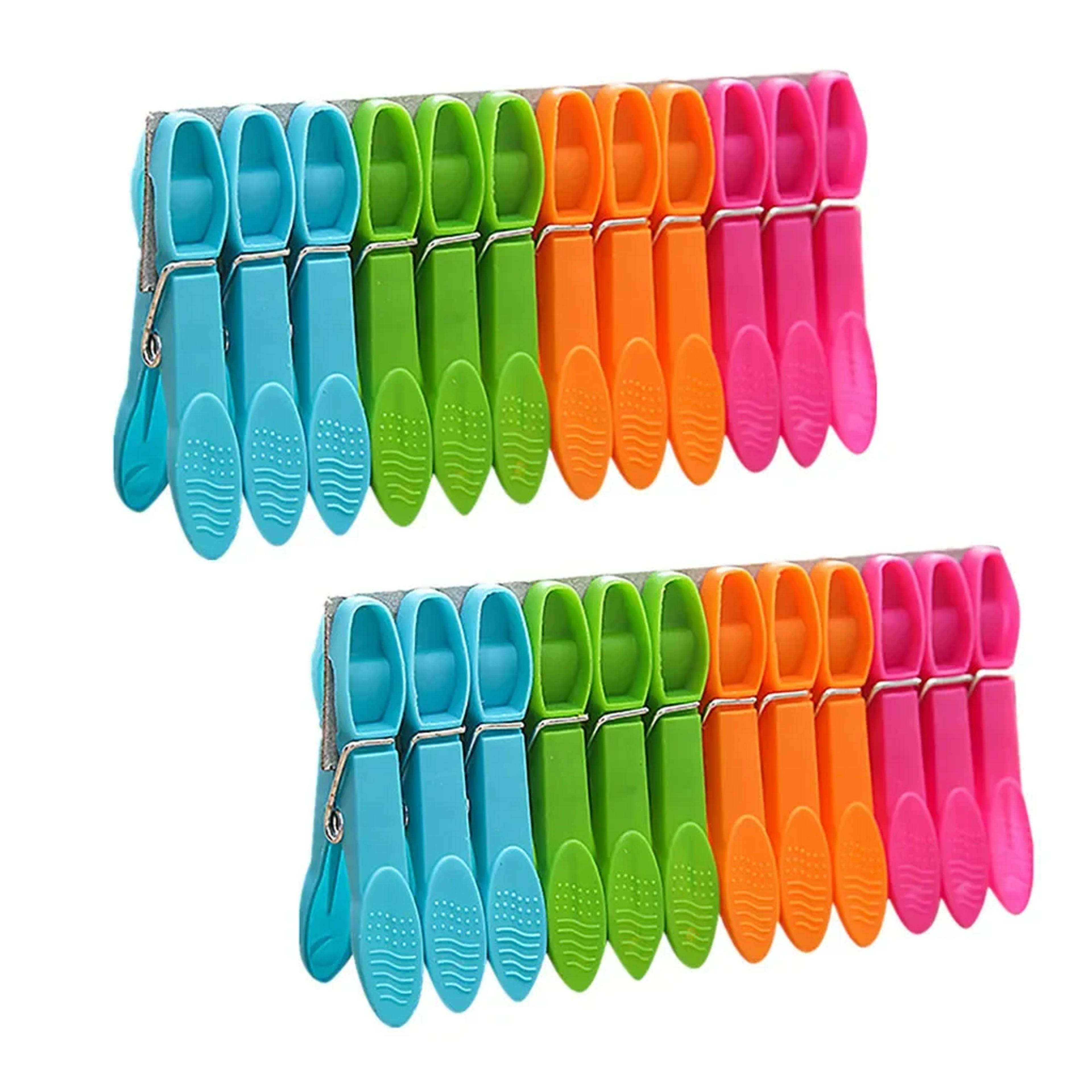 plastic laundry clips - durable, multi-purpose clothespins for drying clothes, towels, and food storage