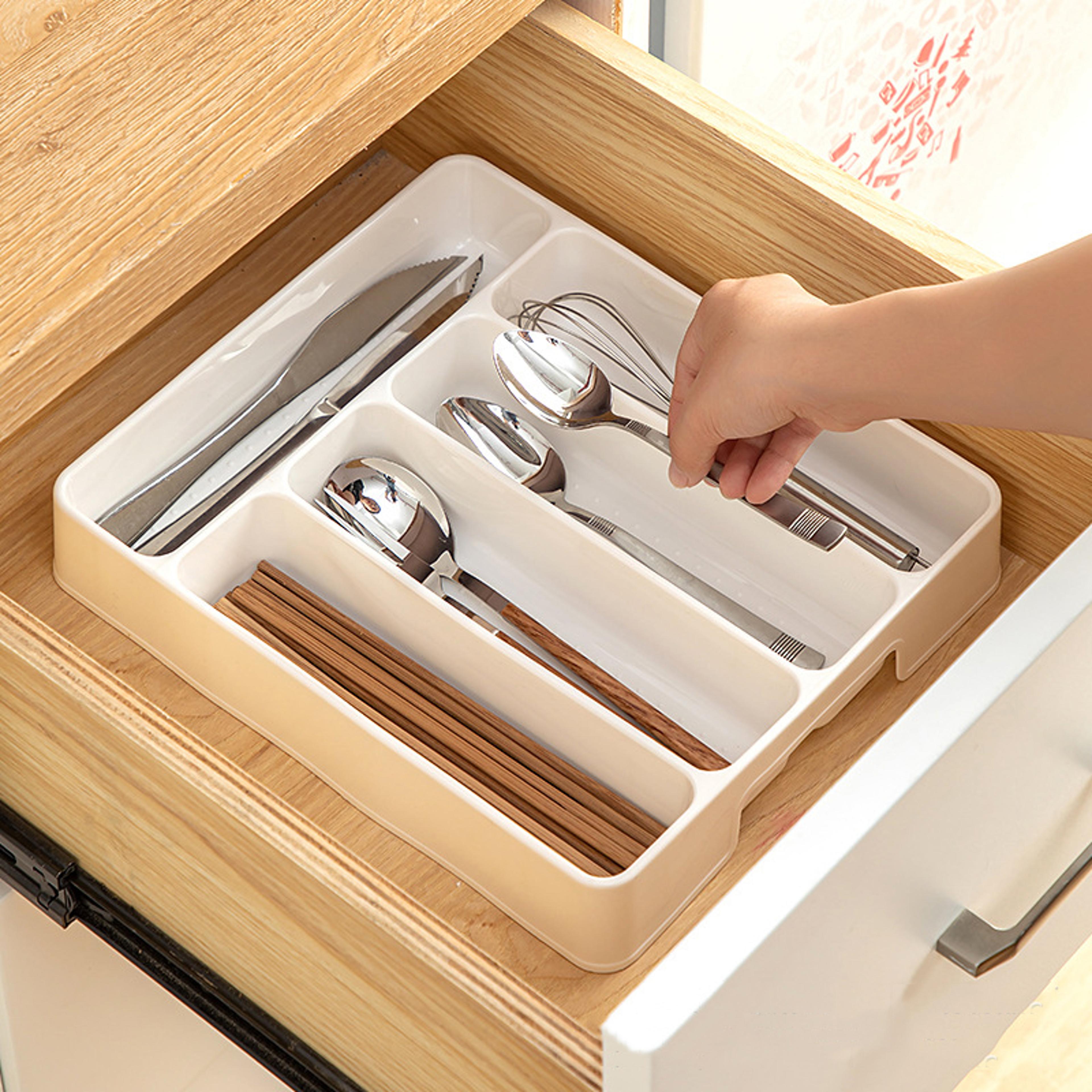 kitchen drawer organizer – divided storage box for tableware, chopsticks, forks, knives