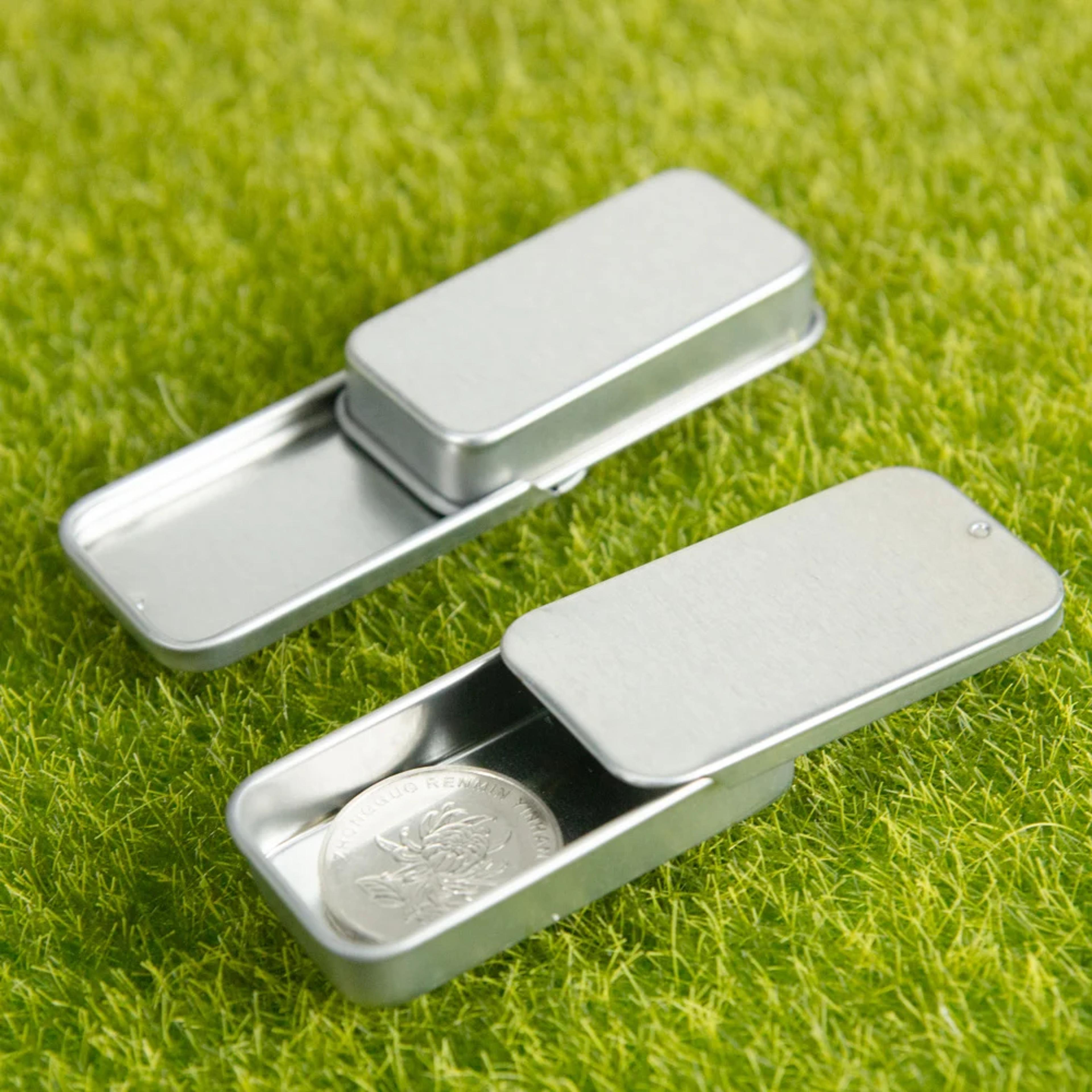 mini iron box slide cover storage box - portable tin case for jewelry, pills, and home storage