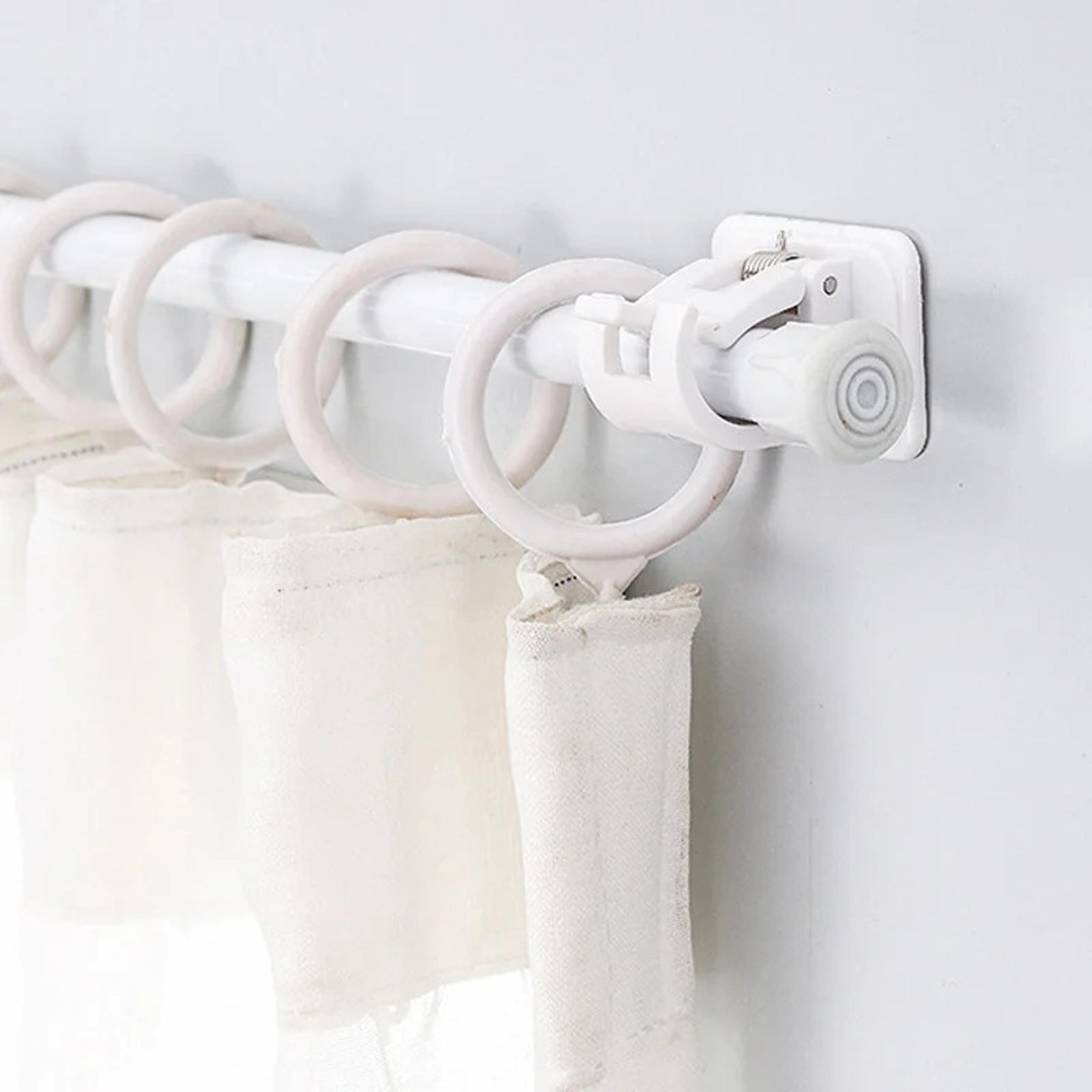 adjustable curtain rod clips - self-adhesive wall bracket holder for easy, nail-free installation