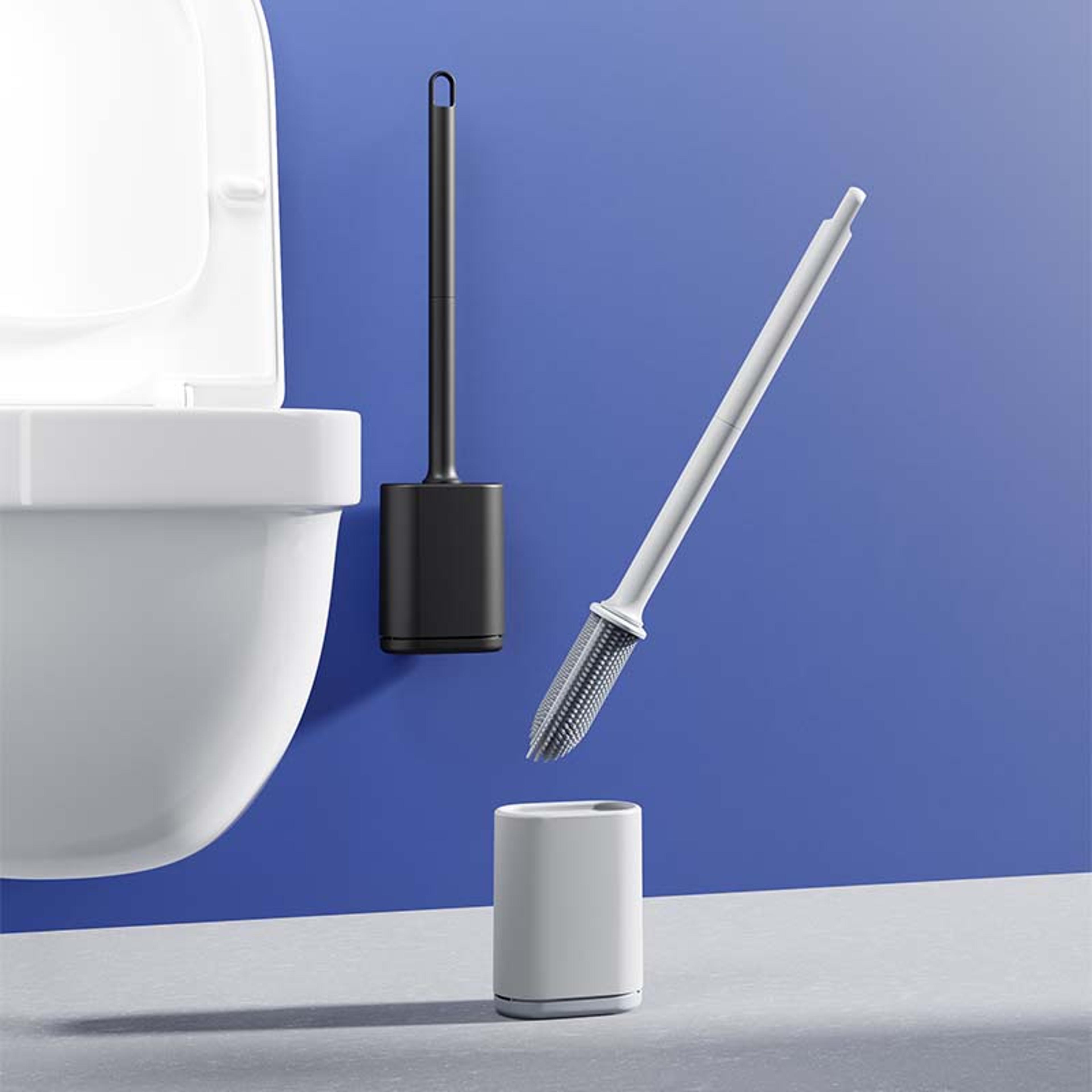 plastic wall-mounted toilet brush with holder – creative bathroom cleaning tool