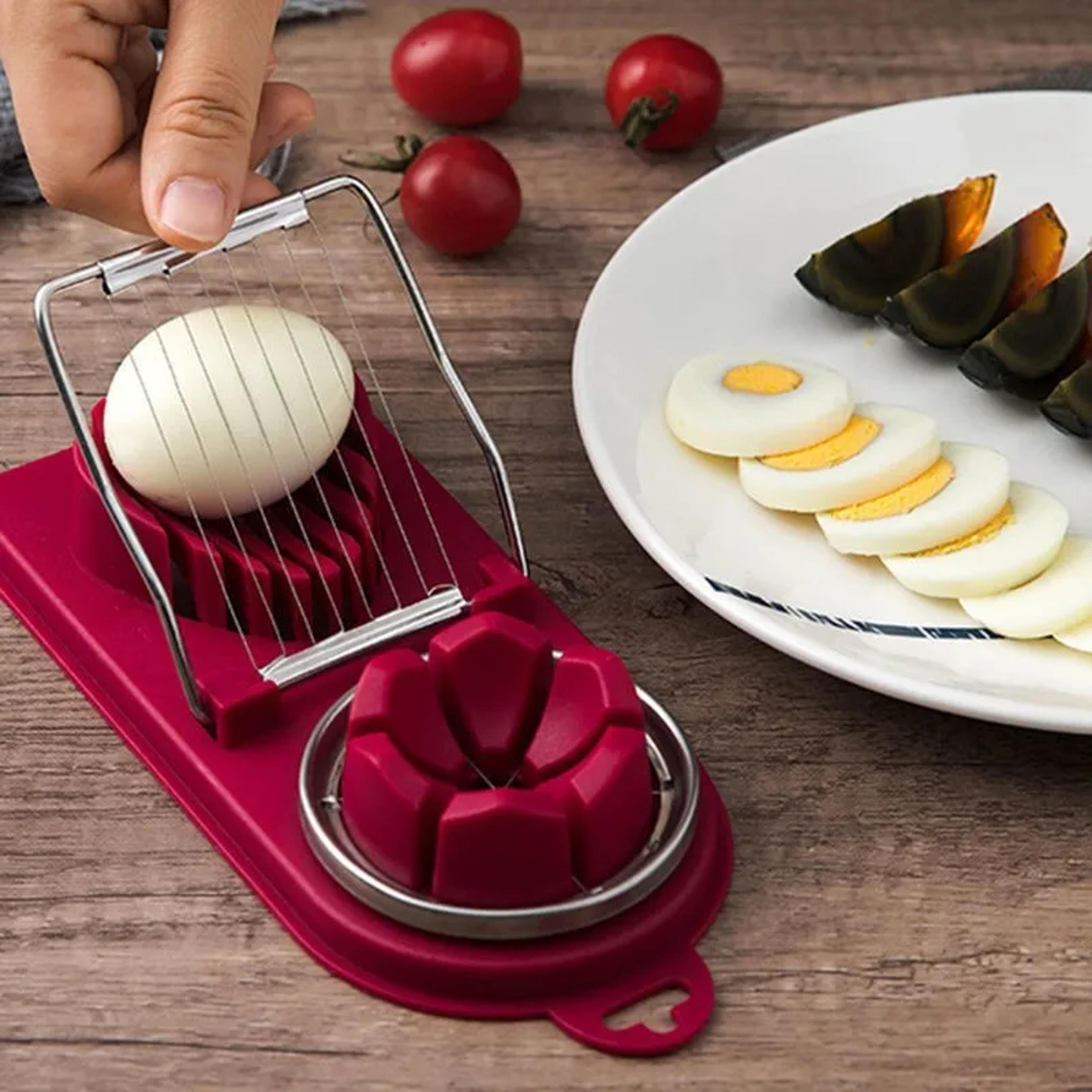 multifunctional egg slicer and cutter – stainless steel kitchen gadget for eggs, fruits, and vegetables