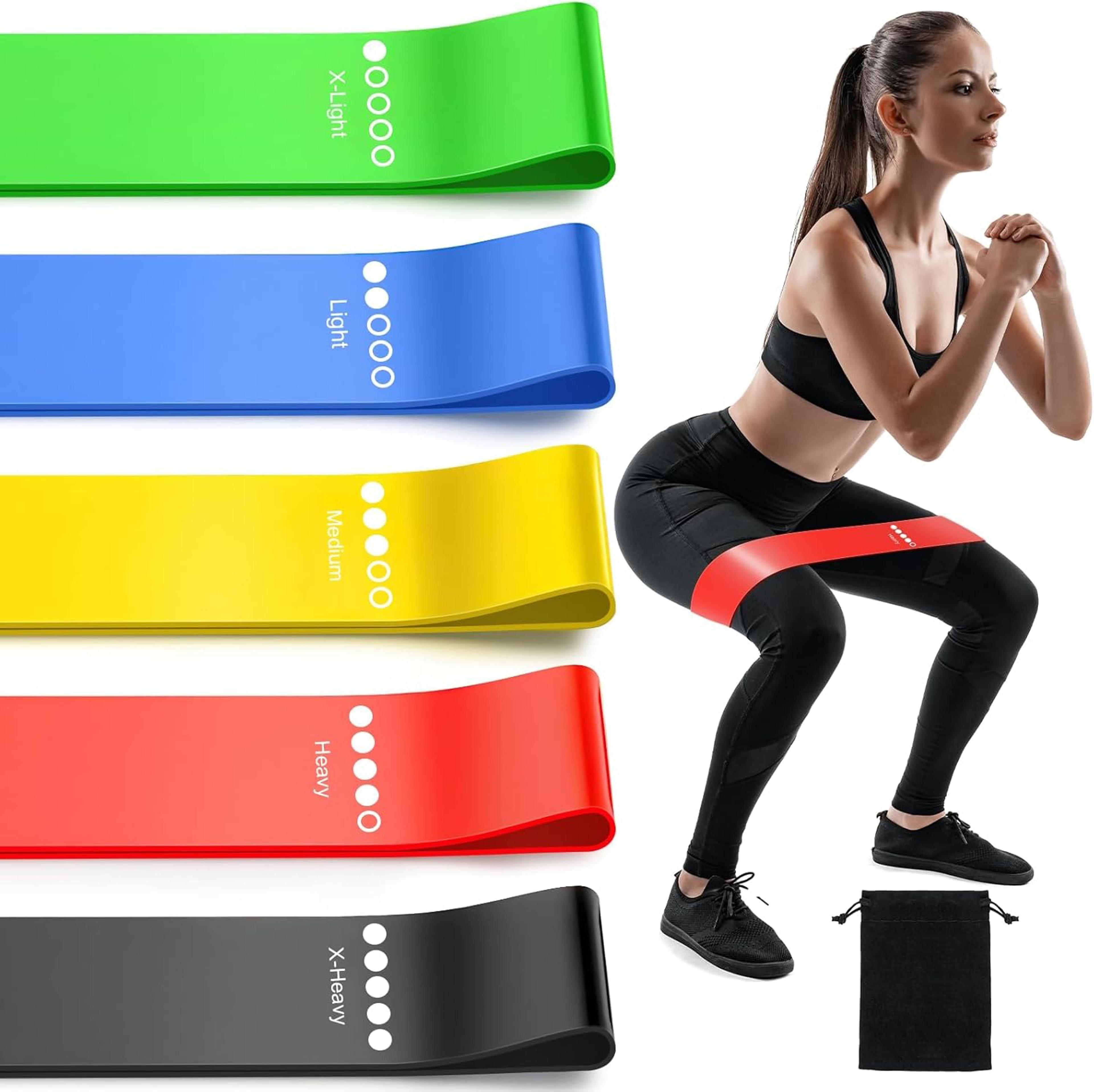 tpe resistance bands set for strength training & yoga | elastic rubber loop bands for home gym fitness