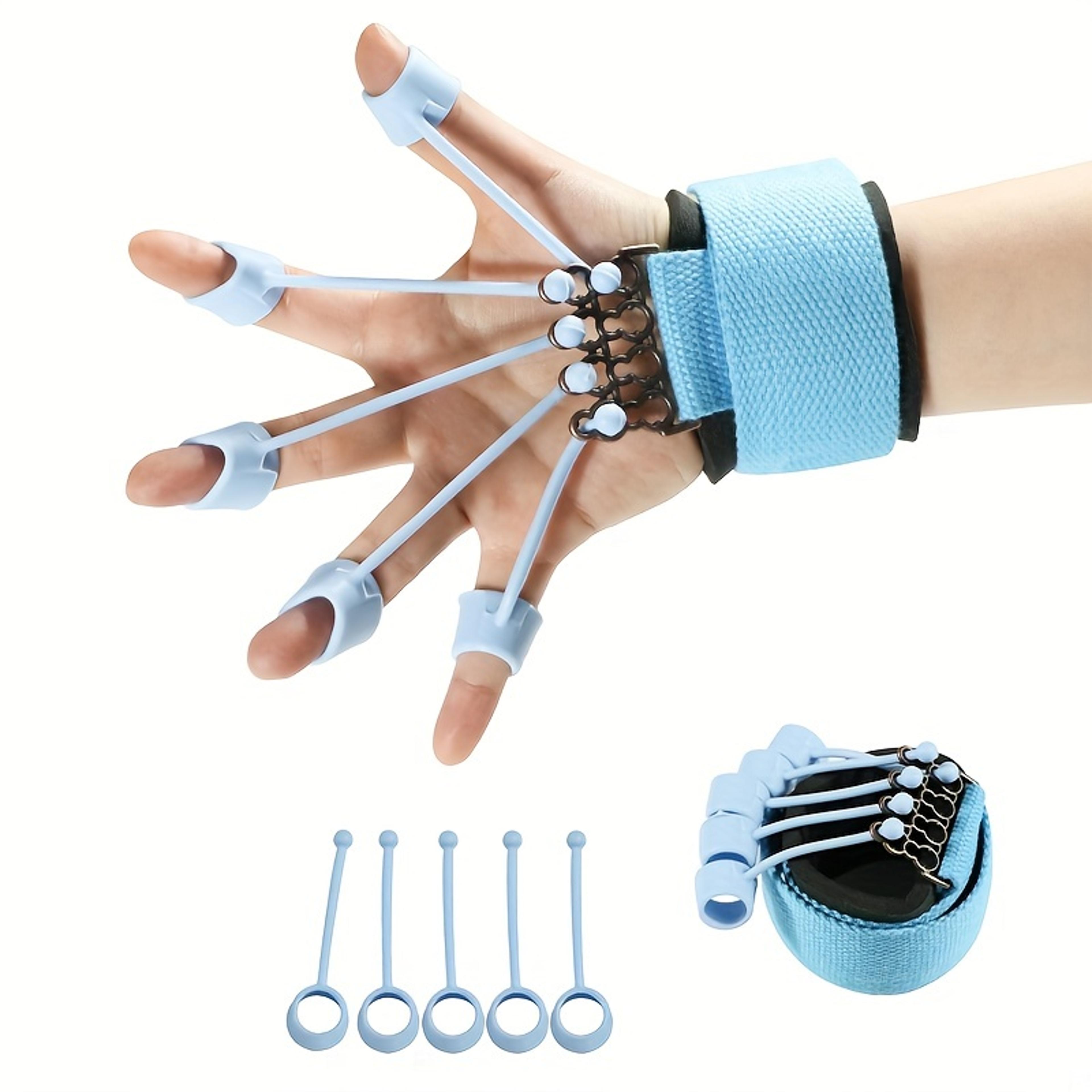 finger extensor exerciser – adjustable silicone hand grip strengthening trainer with resistance band, hand expander
