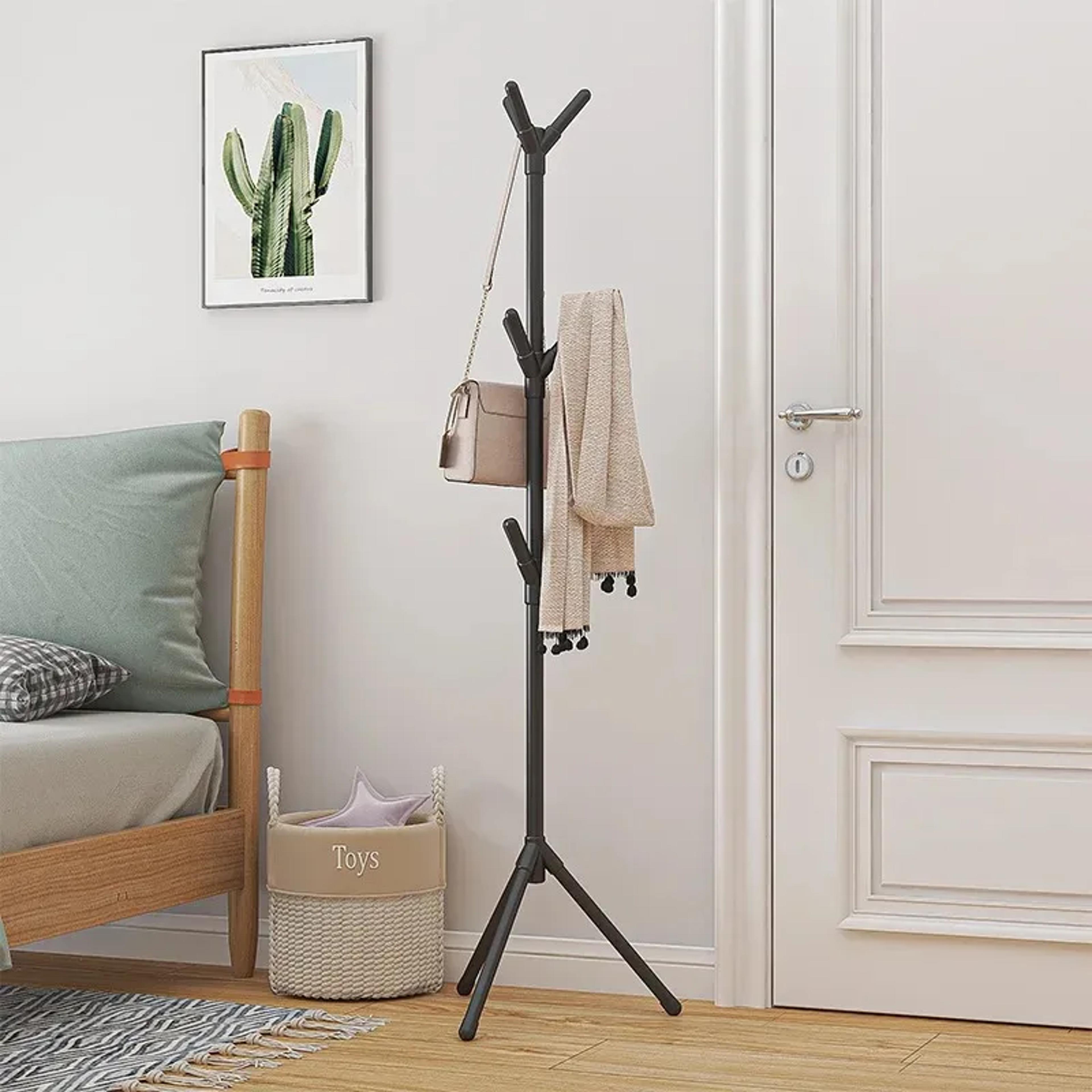 tree branch shape coat rack stand – stylish multi-hook mobile clothes rack for living room, bedroom, and office