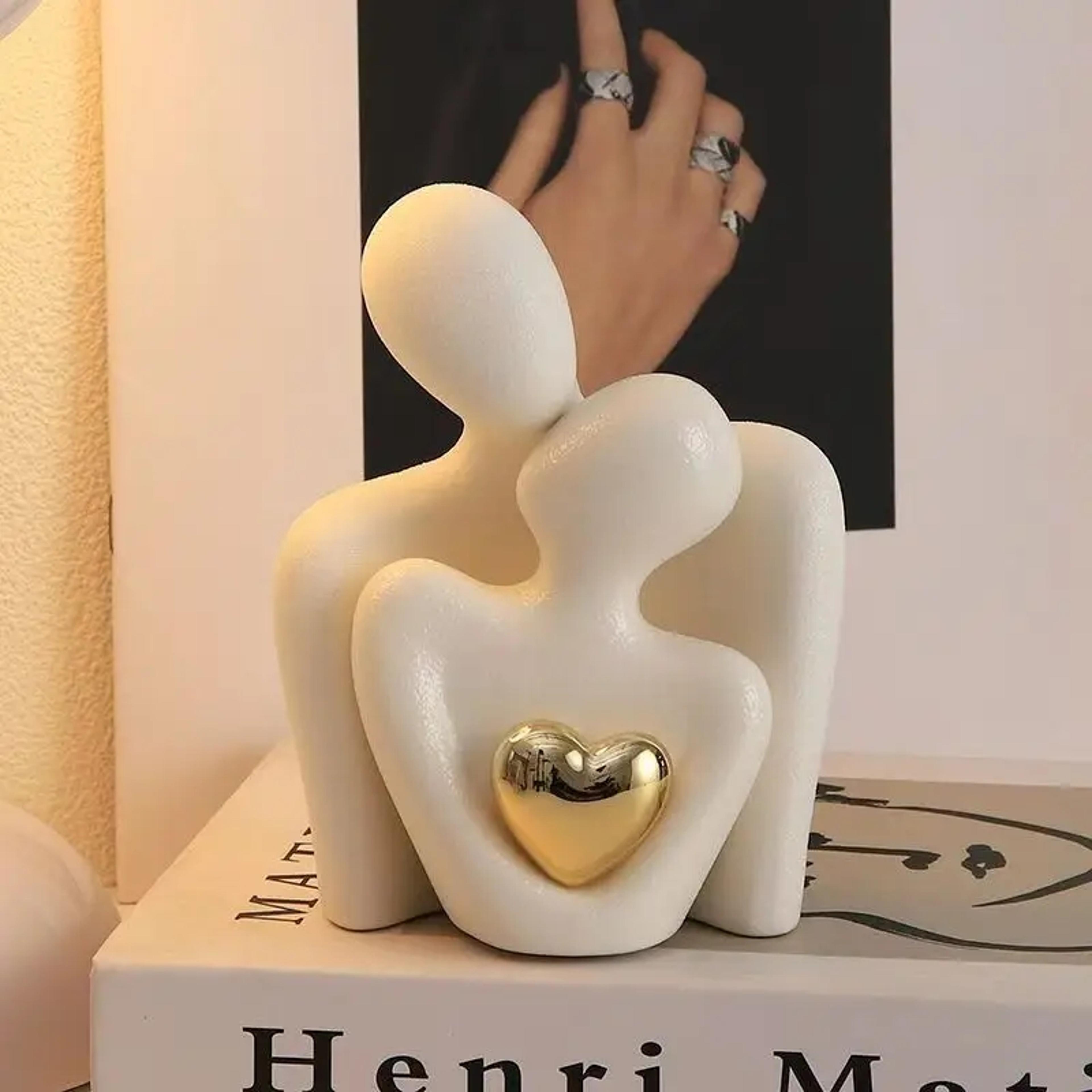romantic love embrace statue ornament set – a couples bedroom decoration for valentine's day & romantic gifts