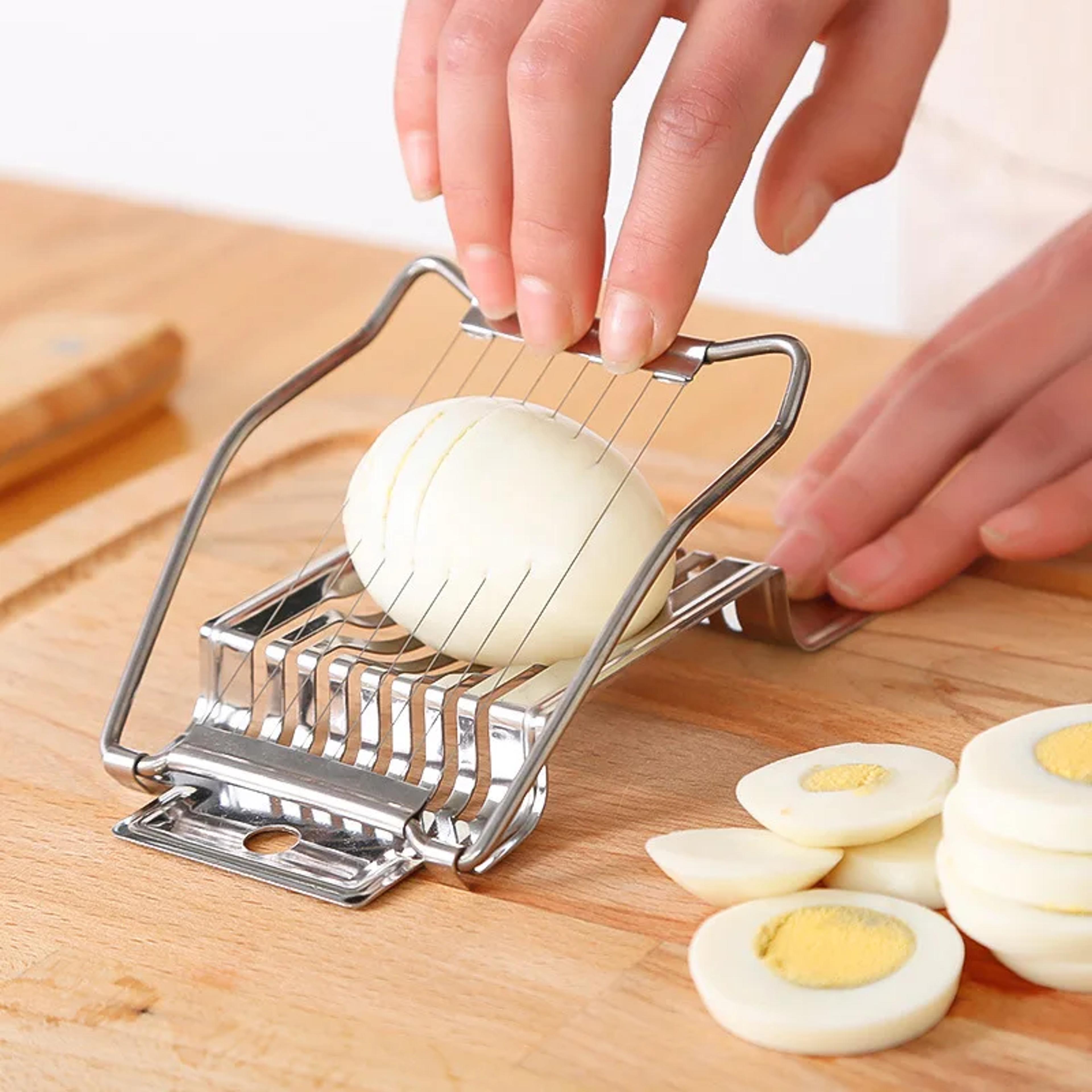 stainless steel egg slicer & vegetable cutter - multi-use kitchen chopper for mushrooms, tomatoes, and more
