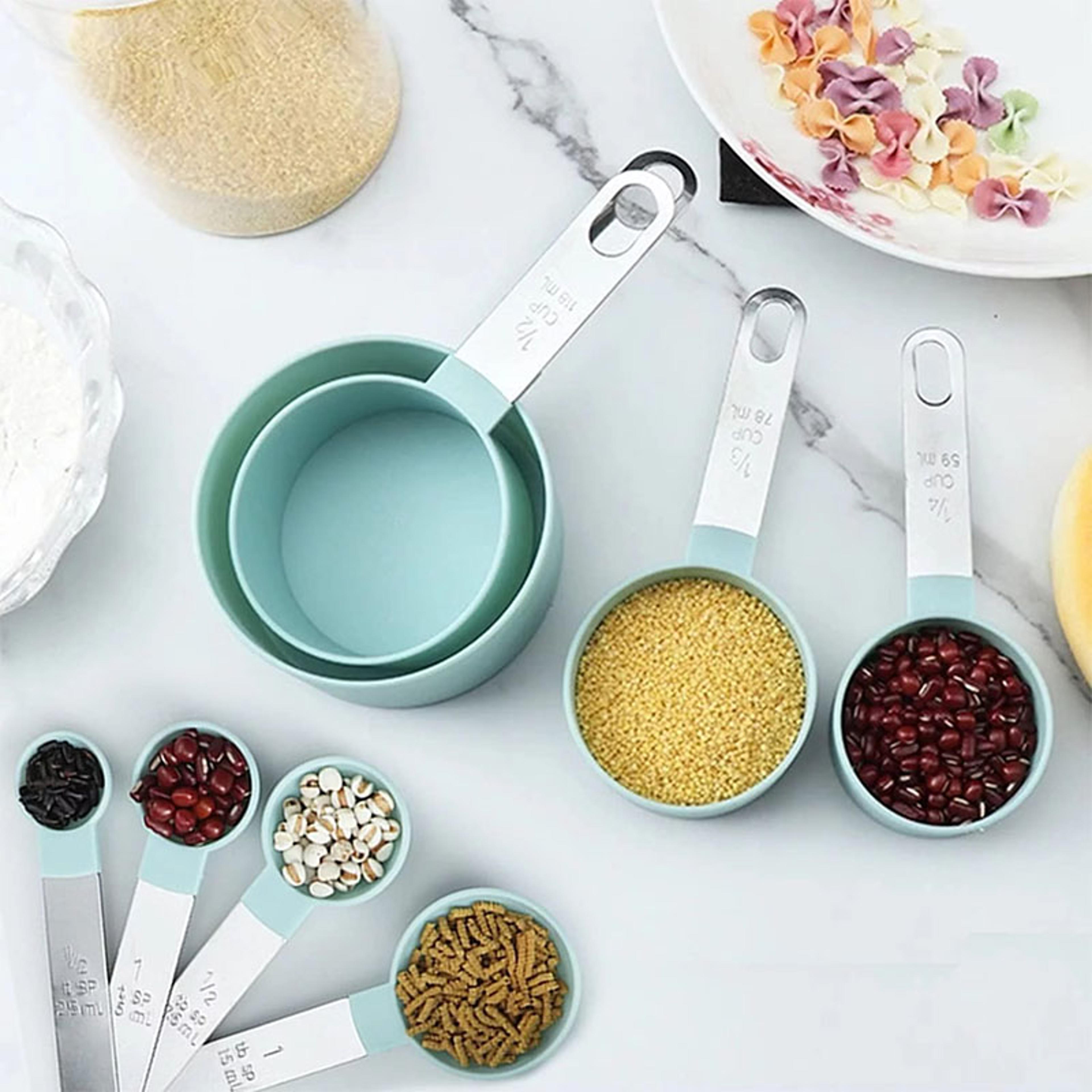 stainless steel measuring cup & spoon set – accurate kitchen tools for baking & cooking