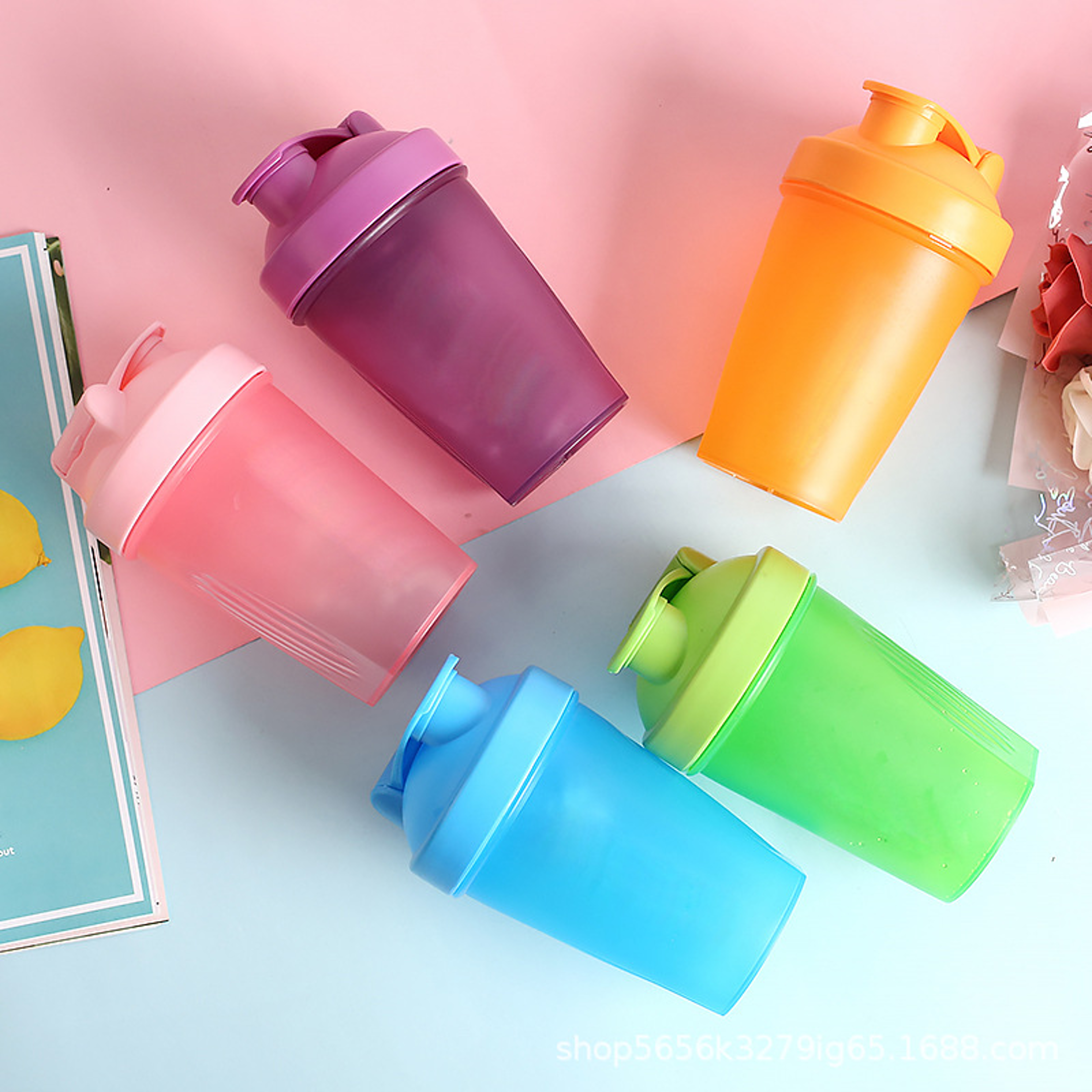 portable plastic drink shaker bottle - protein mixer for fitness & gym – easy-to-use fitness shaker for smoothies