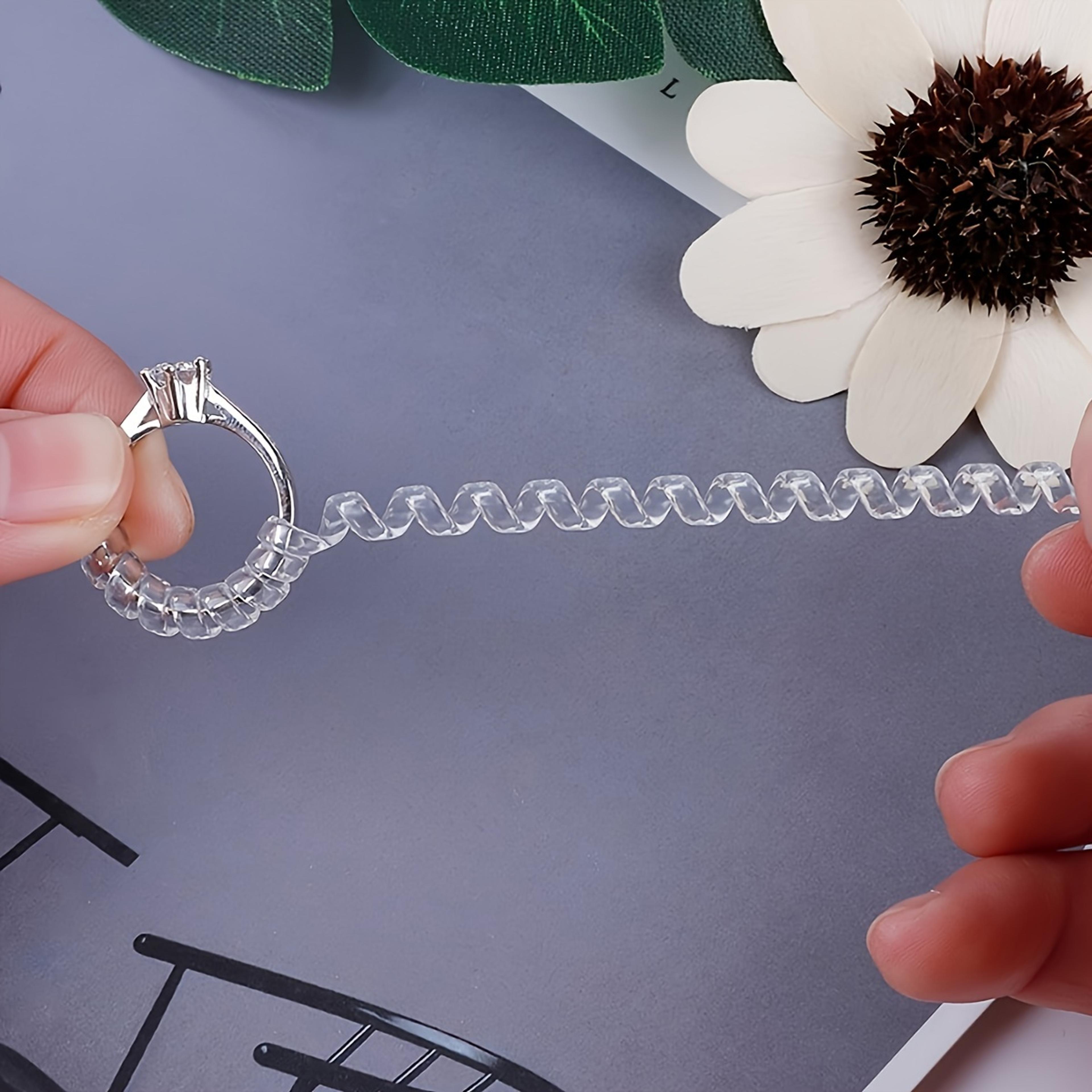 invisible ring size adjuster for loose rings – comfortable, spiral jewelry fastener for ring protection and secure fit