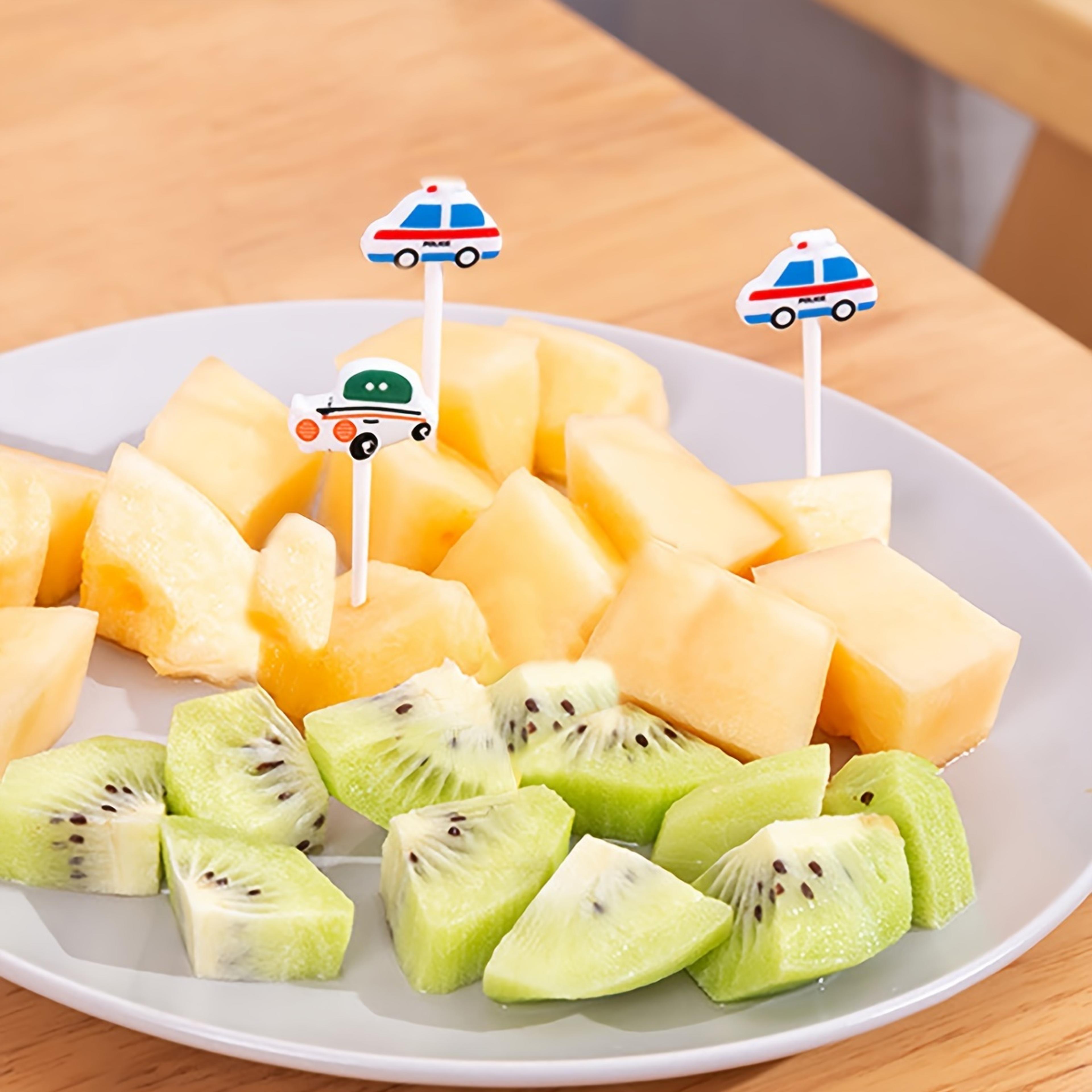 car castle cute cartoon toddler food picks - fruit forks for kids