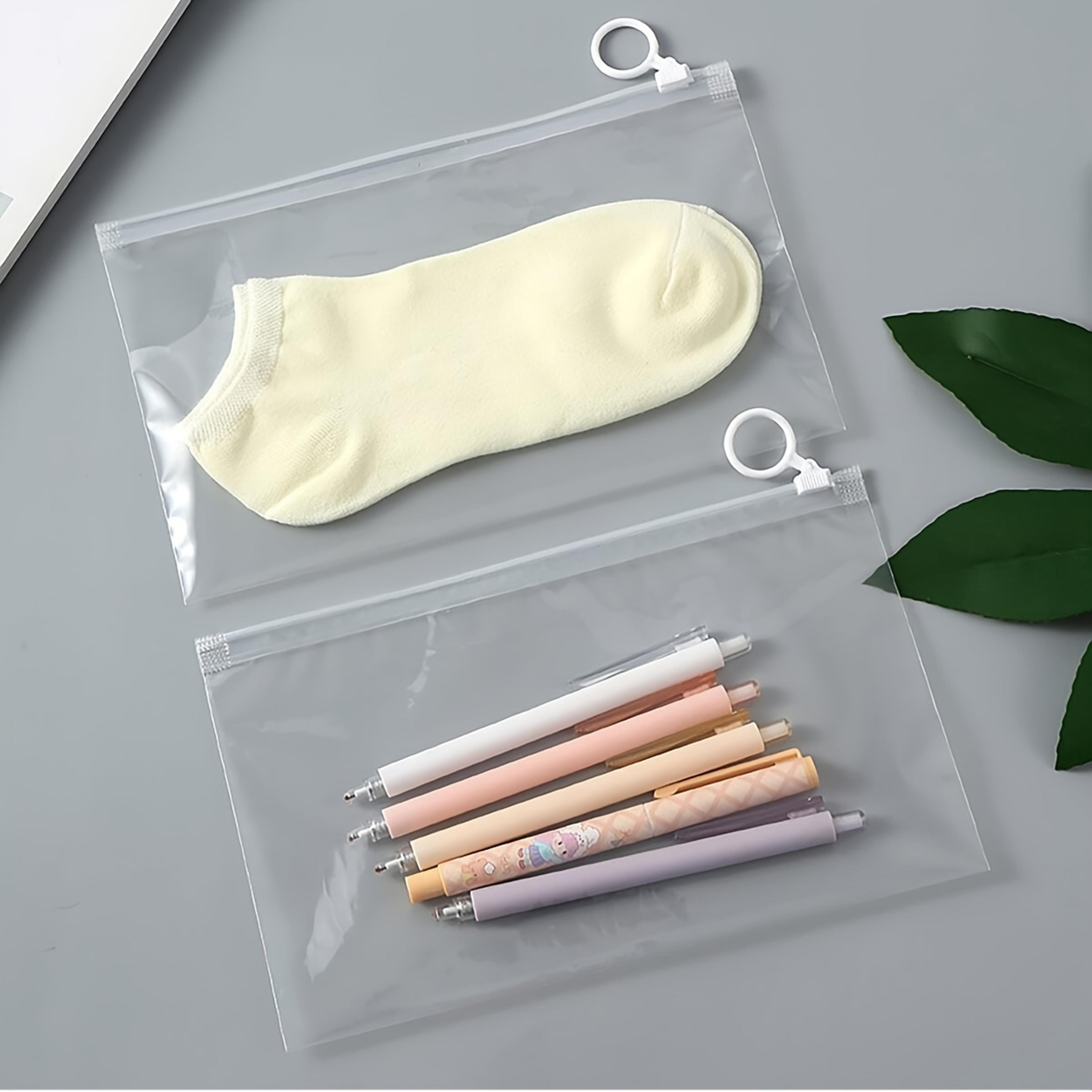 clear zip lock plastic bags with hang hole | self-seal transparent poly packaging pouches