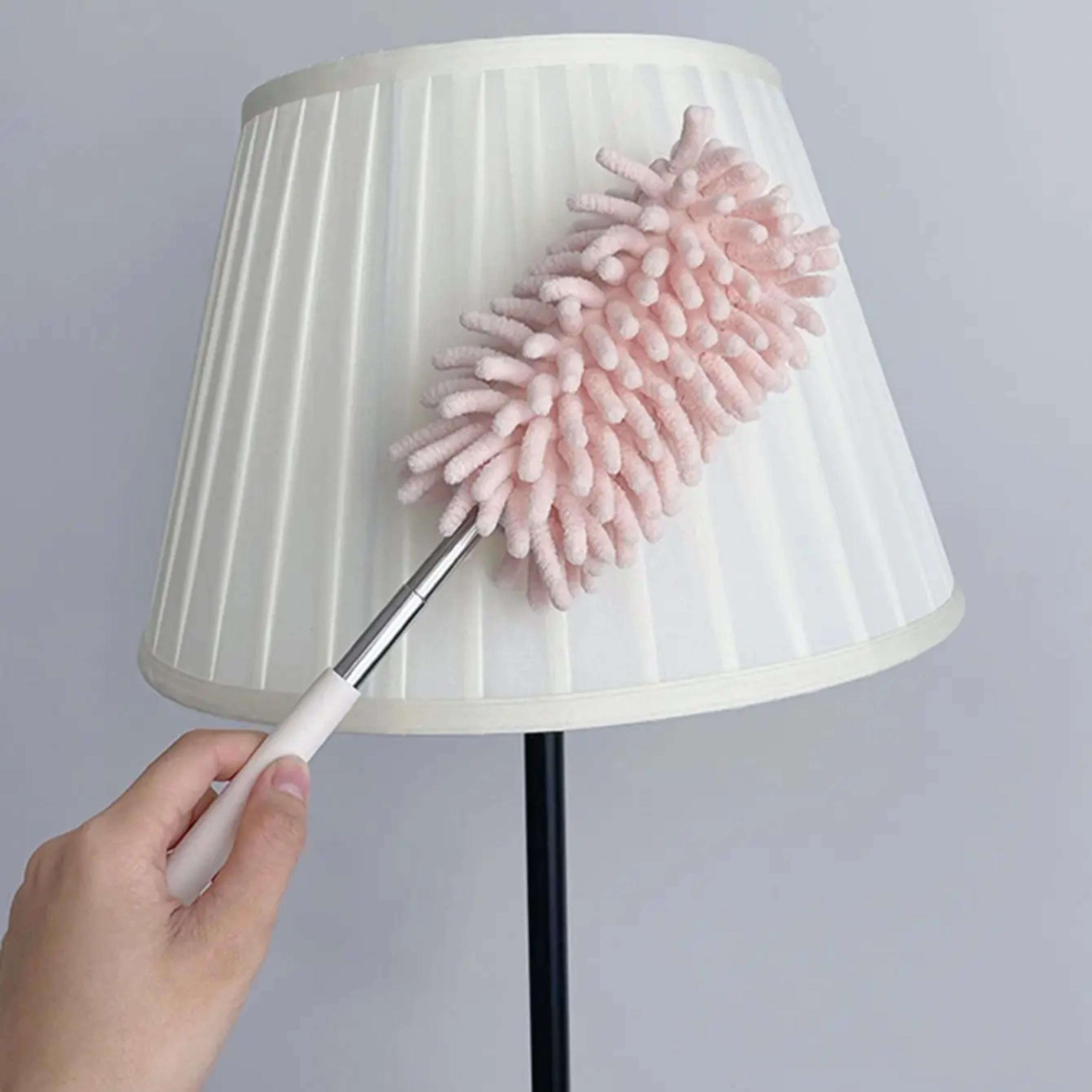 telescopic microfiber dust brush stainless steel handle for easy ceiling cleaning