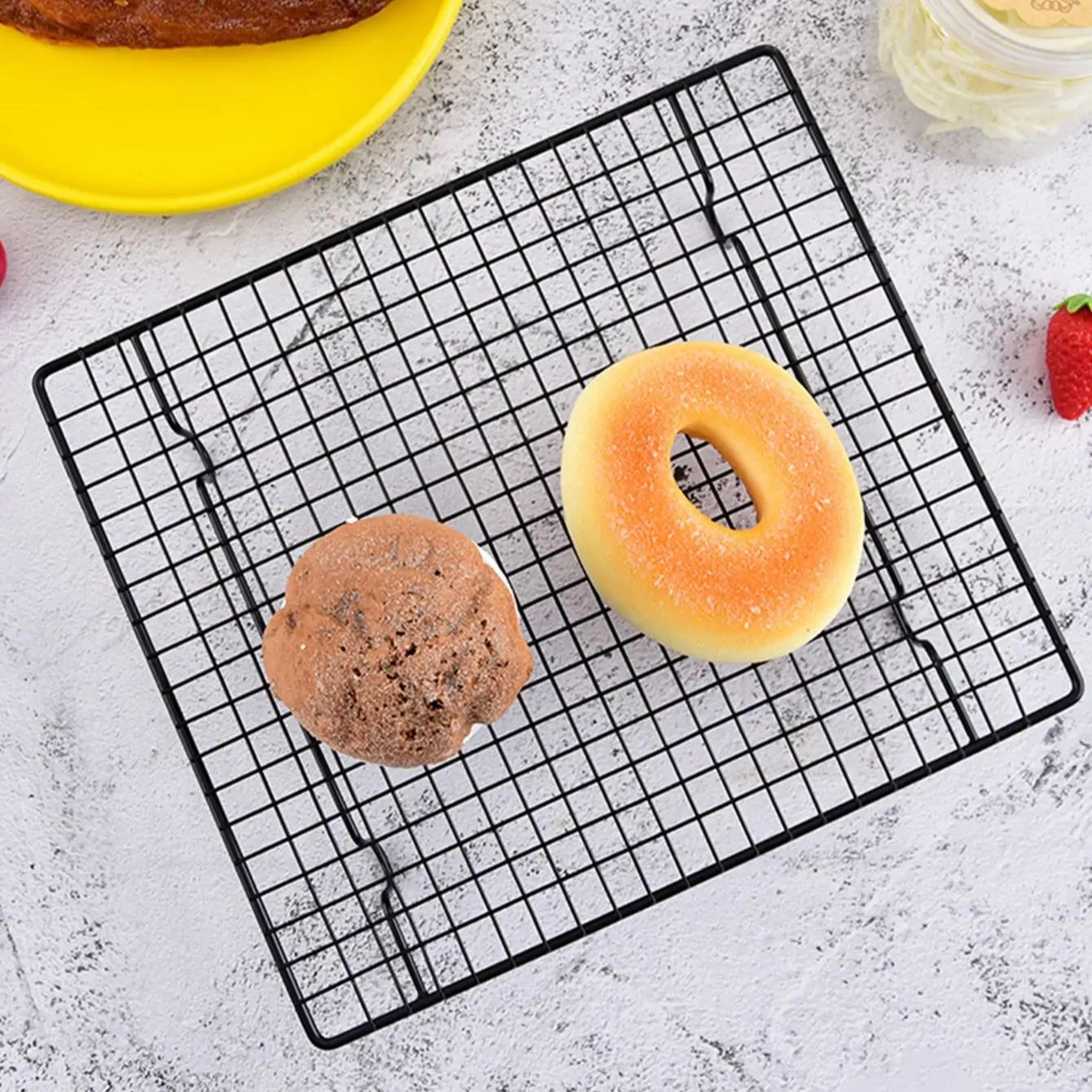high carbon steel nonstick cake cooling rack for baking perfect for cookies, biscuits, bread, and muffins