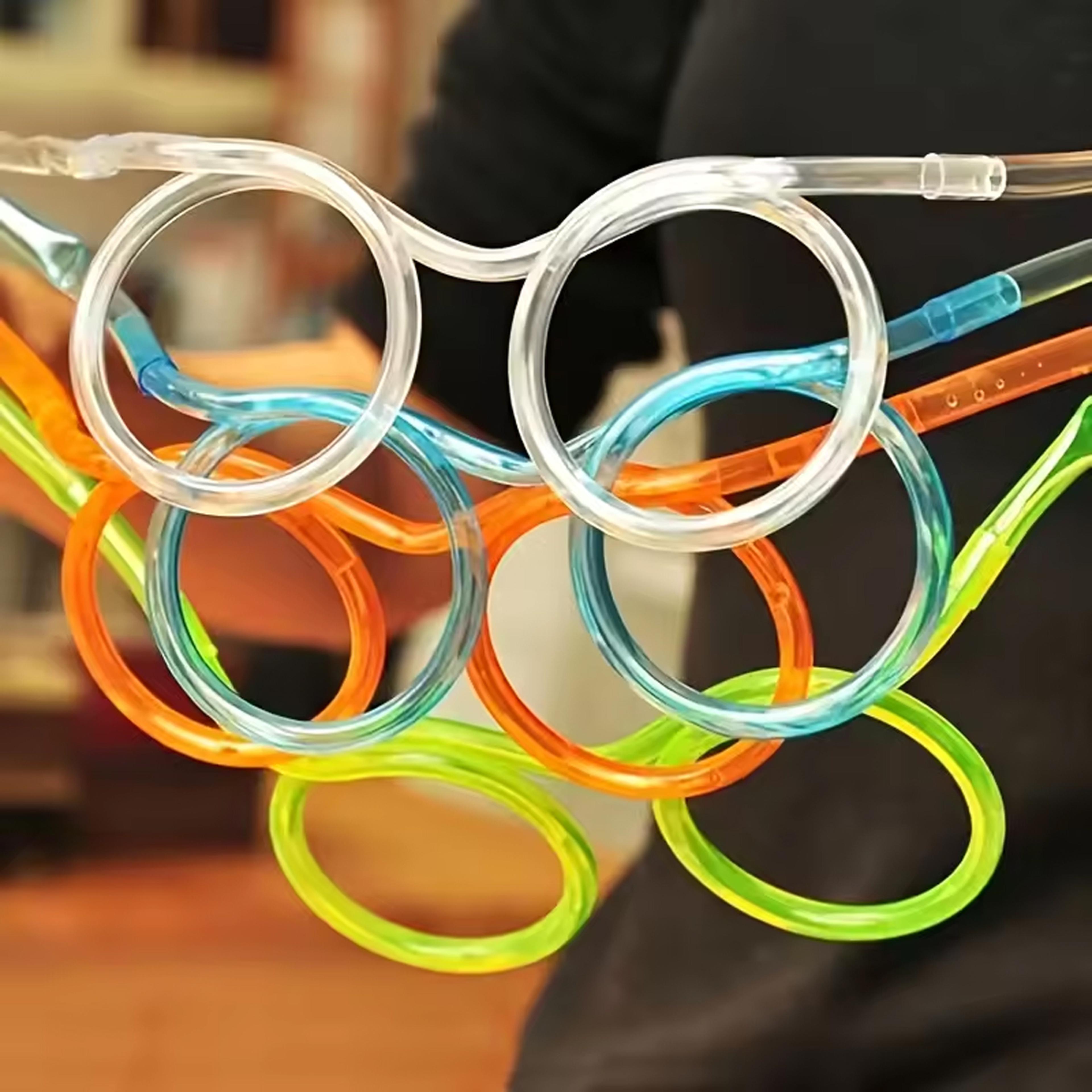 traw glasses flexible drinking straws fun kids party toy & creative gift