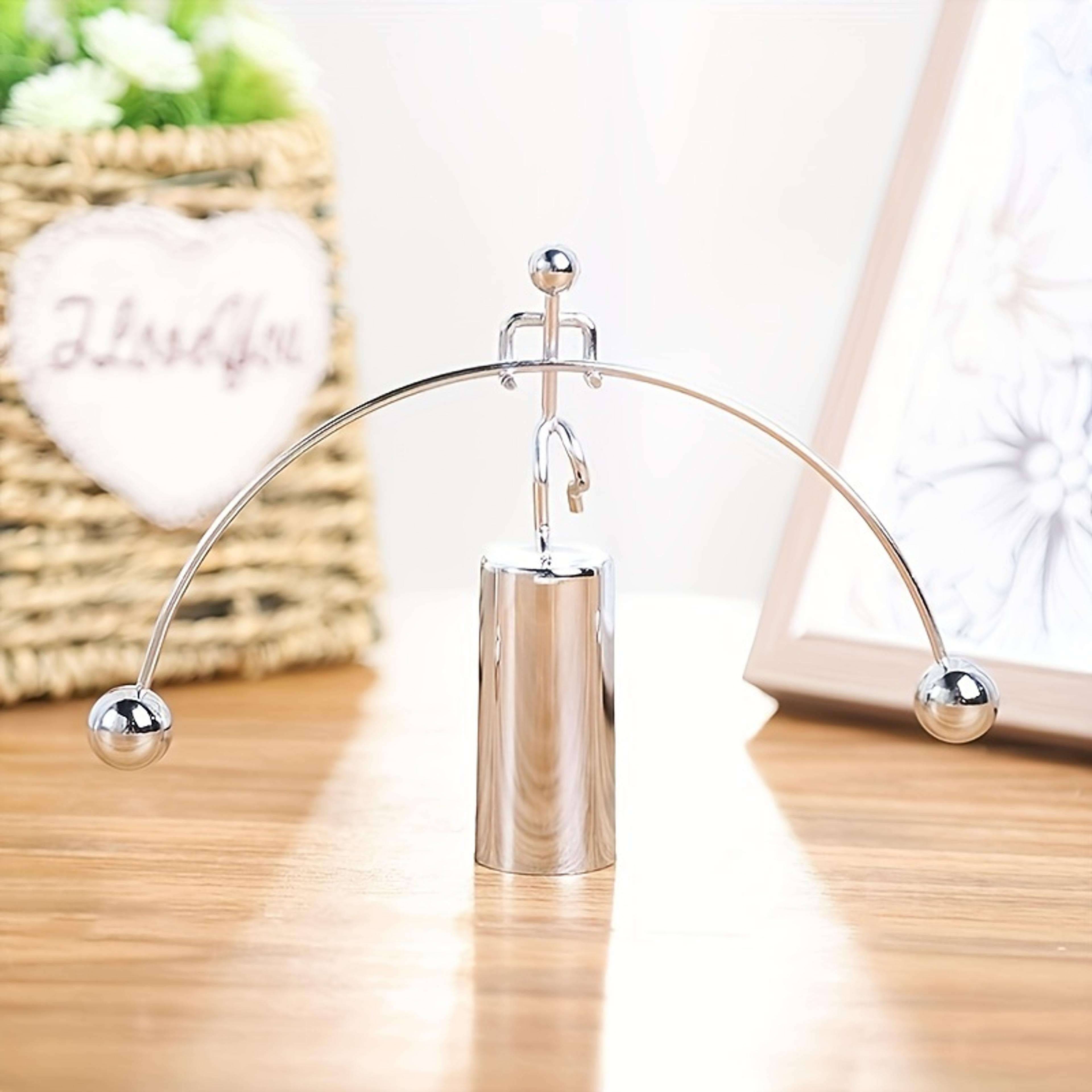 stainless steel balance ball weightlifting swing sculpture home office stress relief accessory