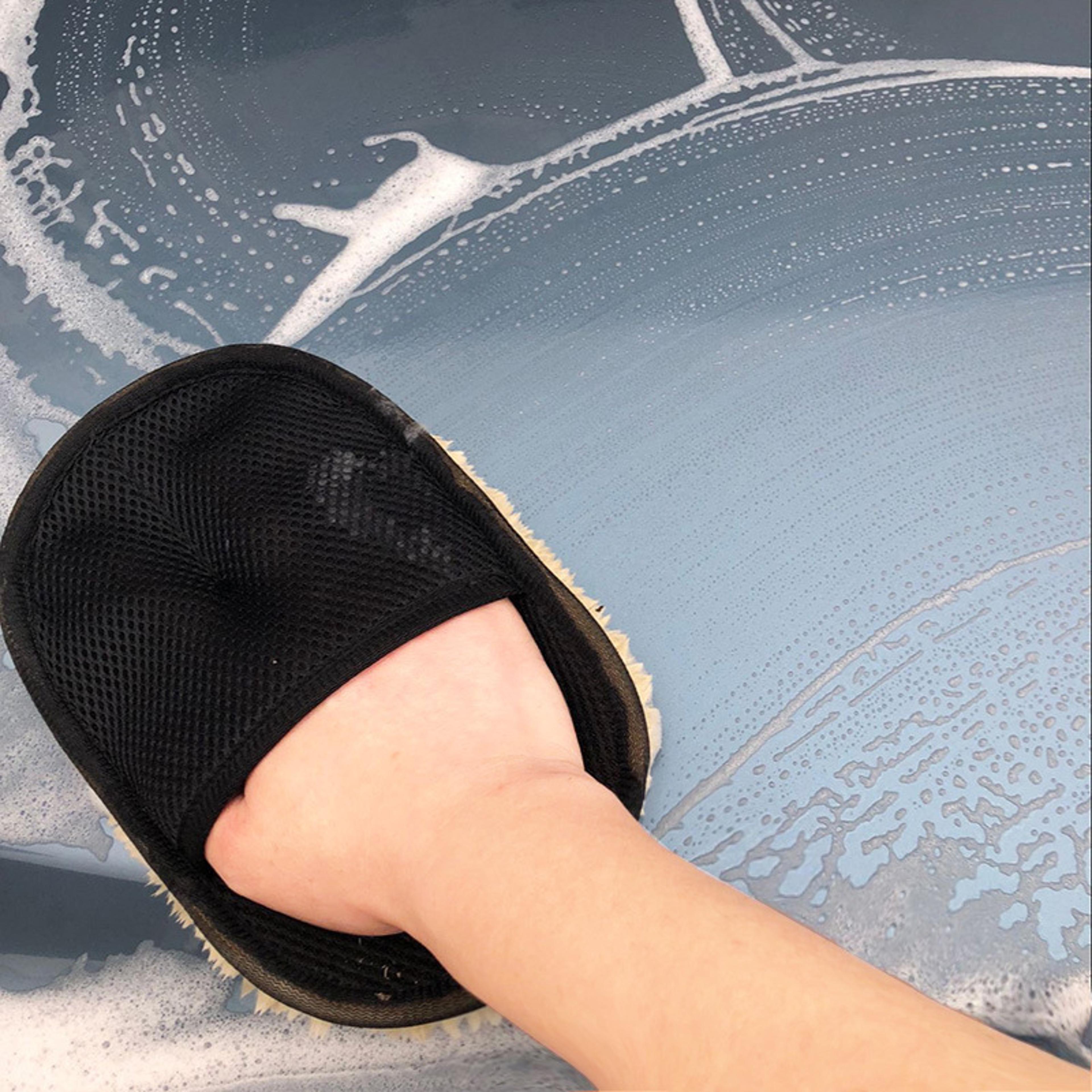 microfiber wool car cleaning glove soft auto wash mitt for car, motorcycle, and home use