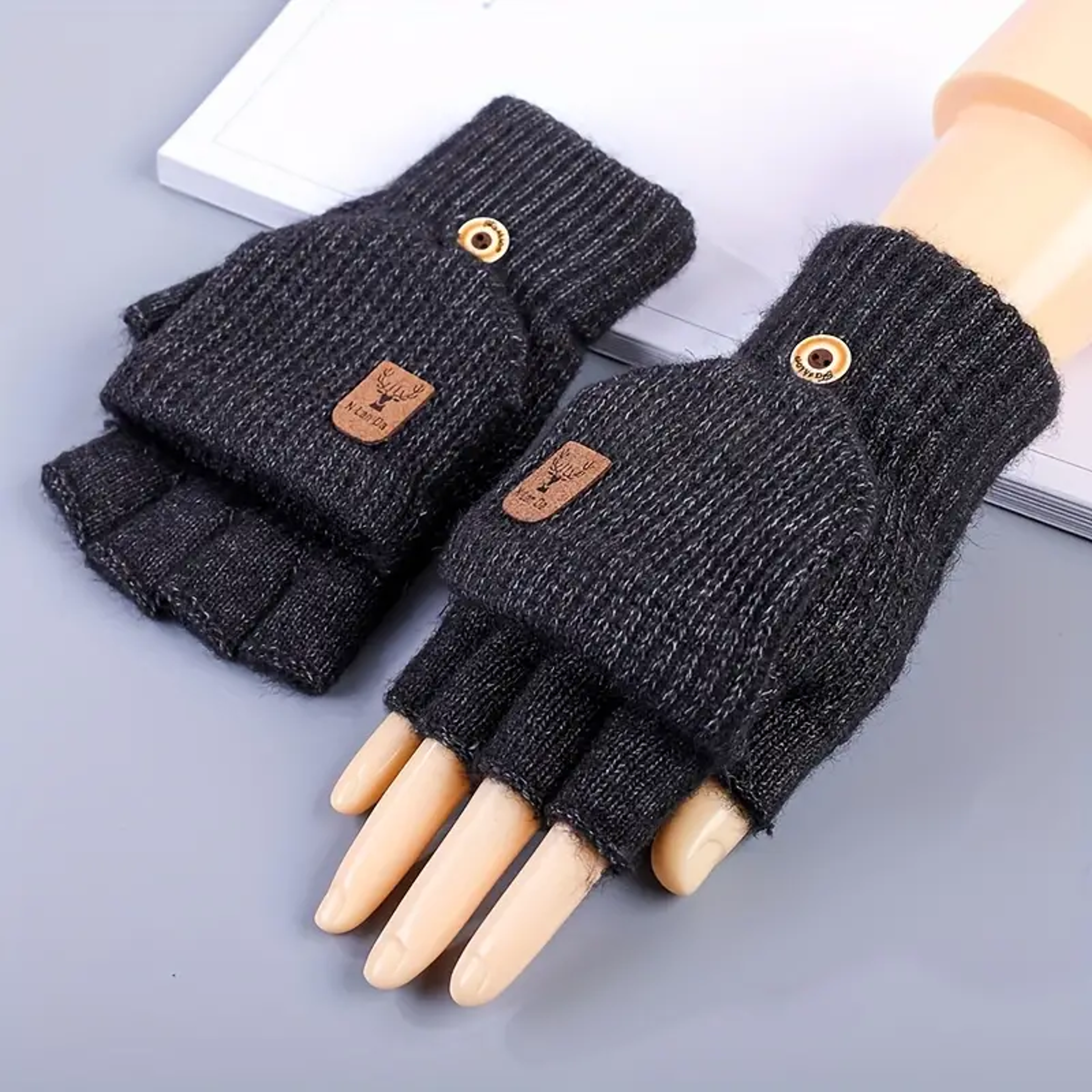 knitted fingerless gloves for men and women winter warm half finger touchscreen gloves