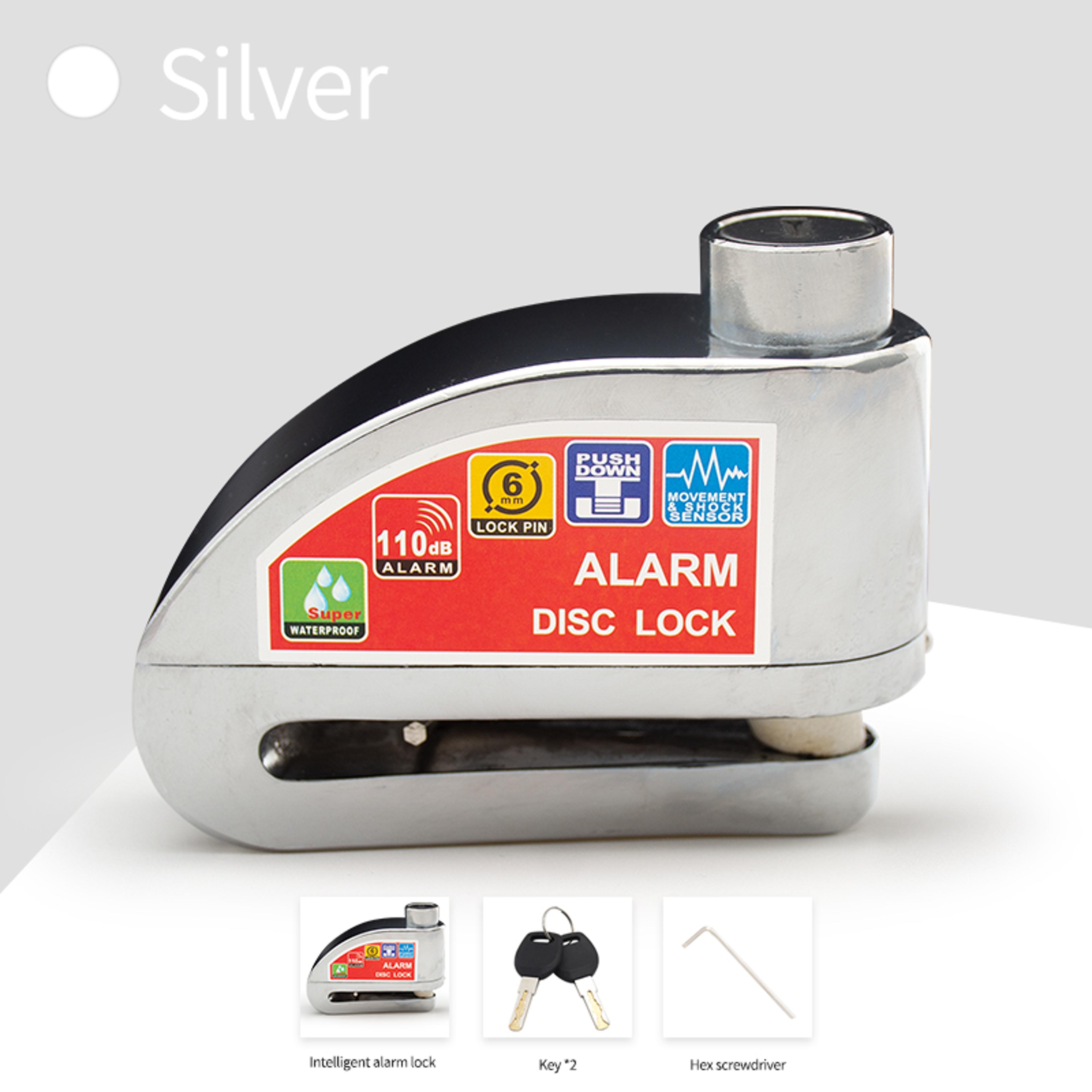 motorcycle alarm disc lock anti theft security padlock with reminder rope for motorcycle, bicycle, and scooter