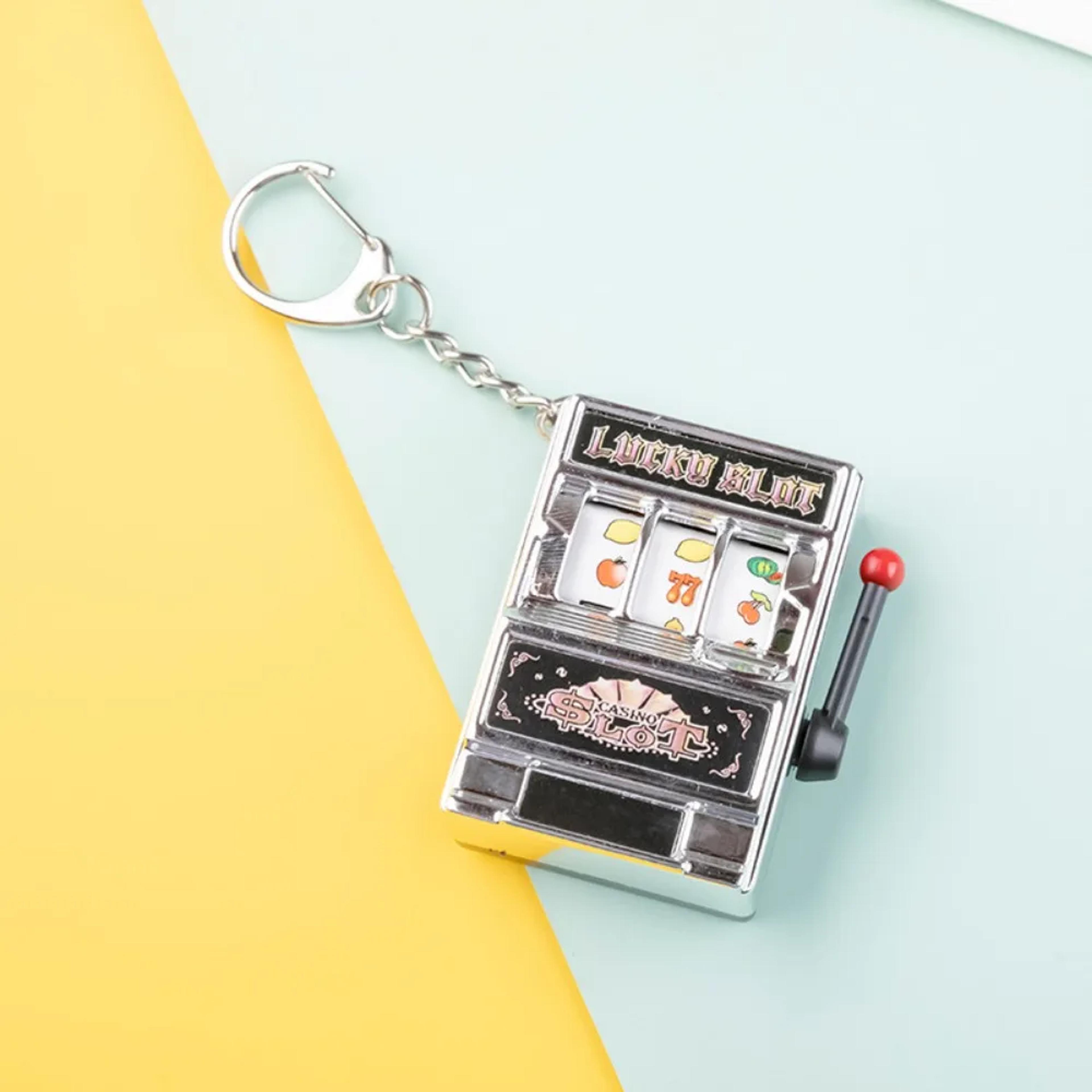personalized fruit machine slot machine keychain creative car pendant key ring gift accessory