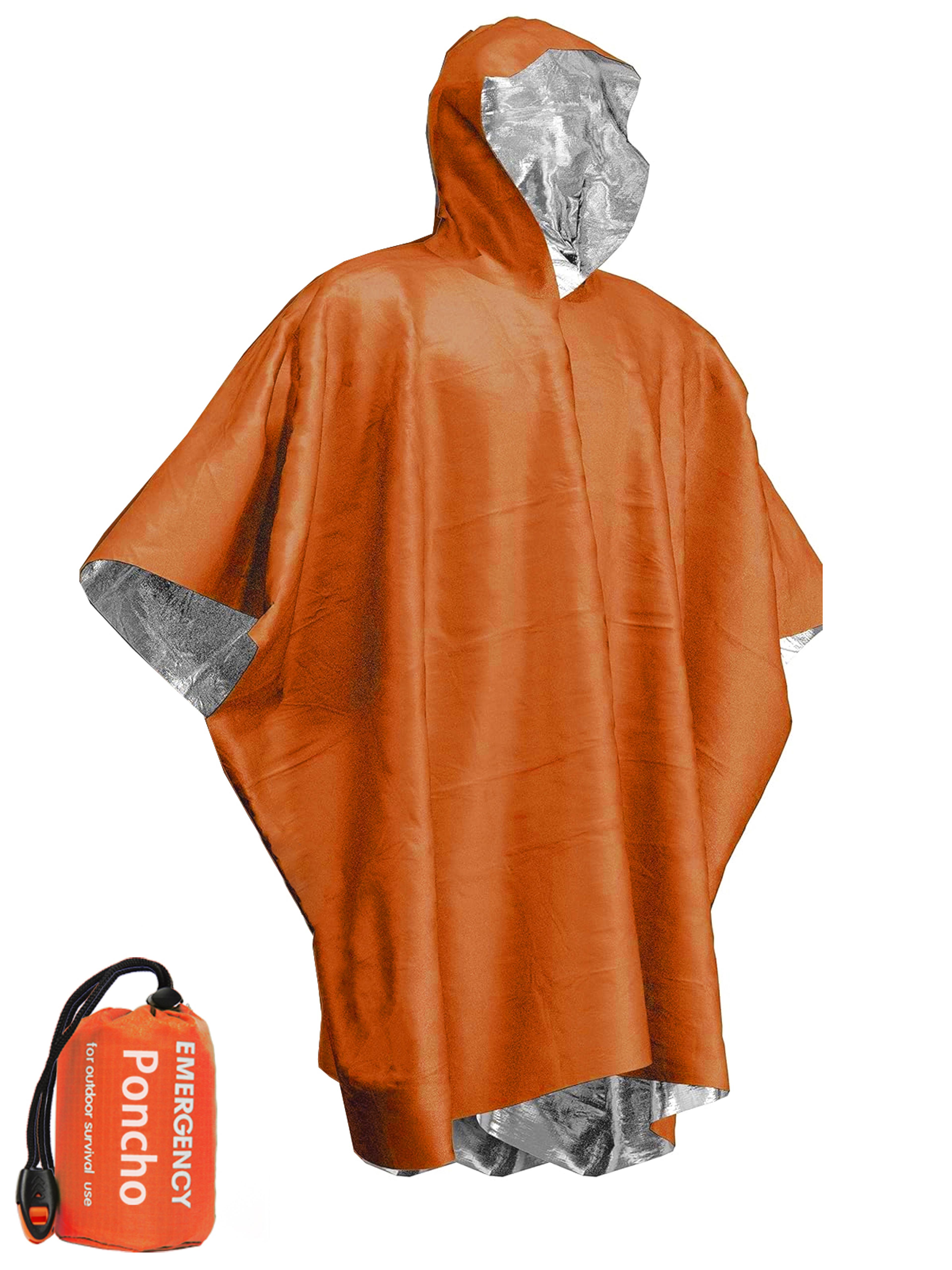 emergency waterproof poncho & survival blanket windproof thermal rain gear