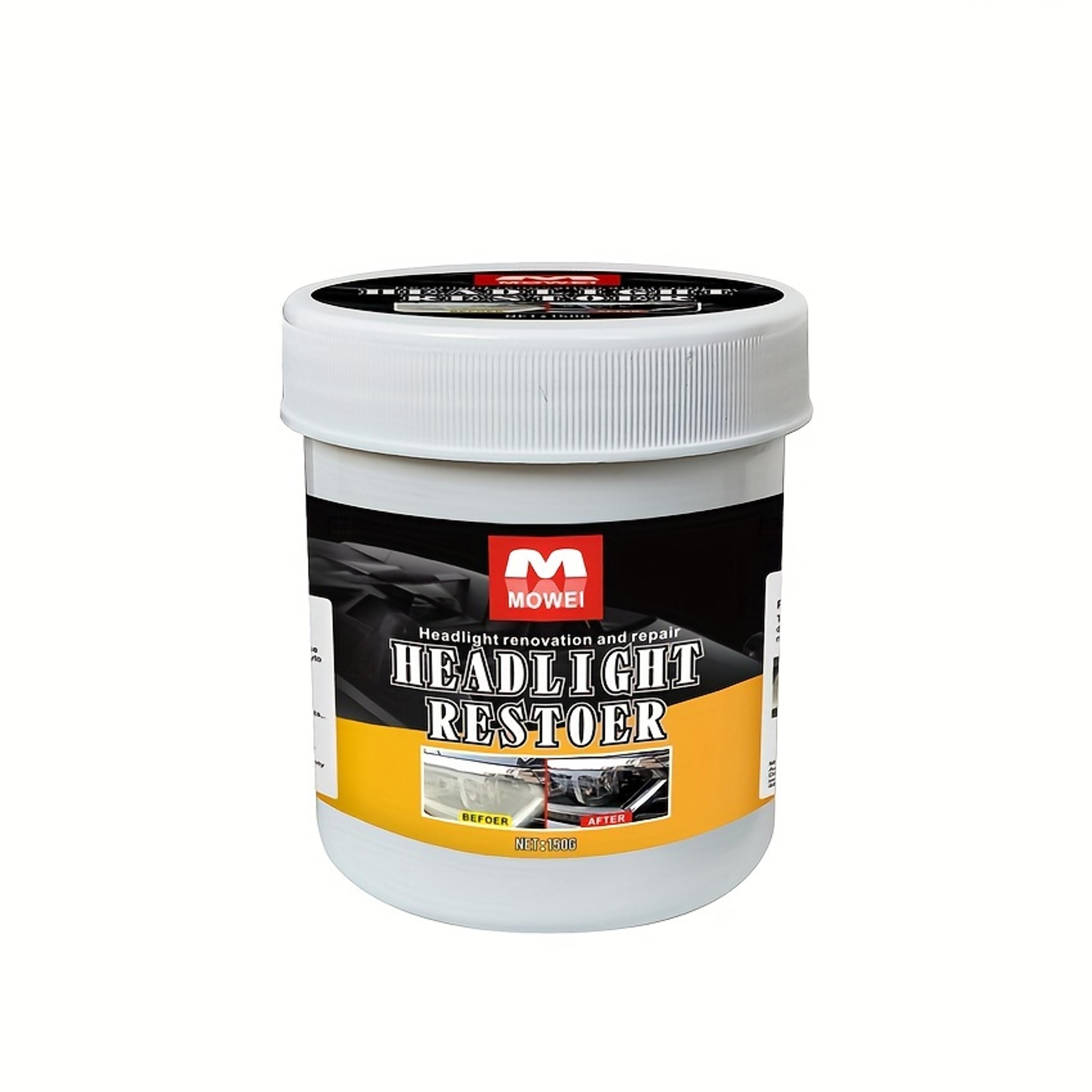 car headlight restoration polish scratch & oxidation remover, repair & cleaning liquid