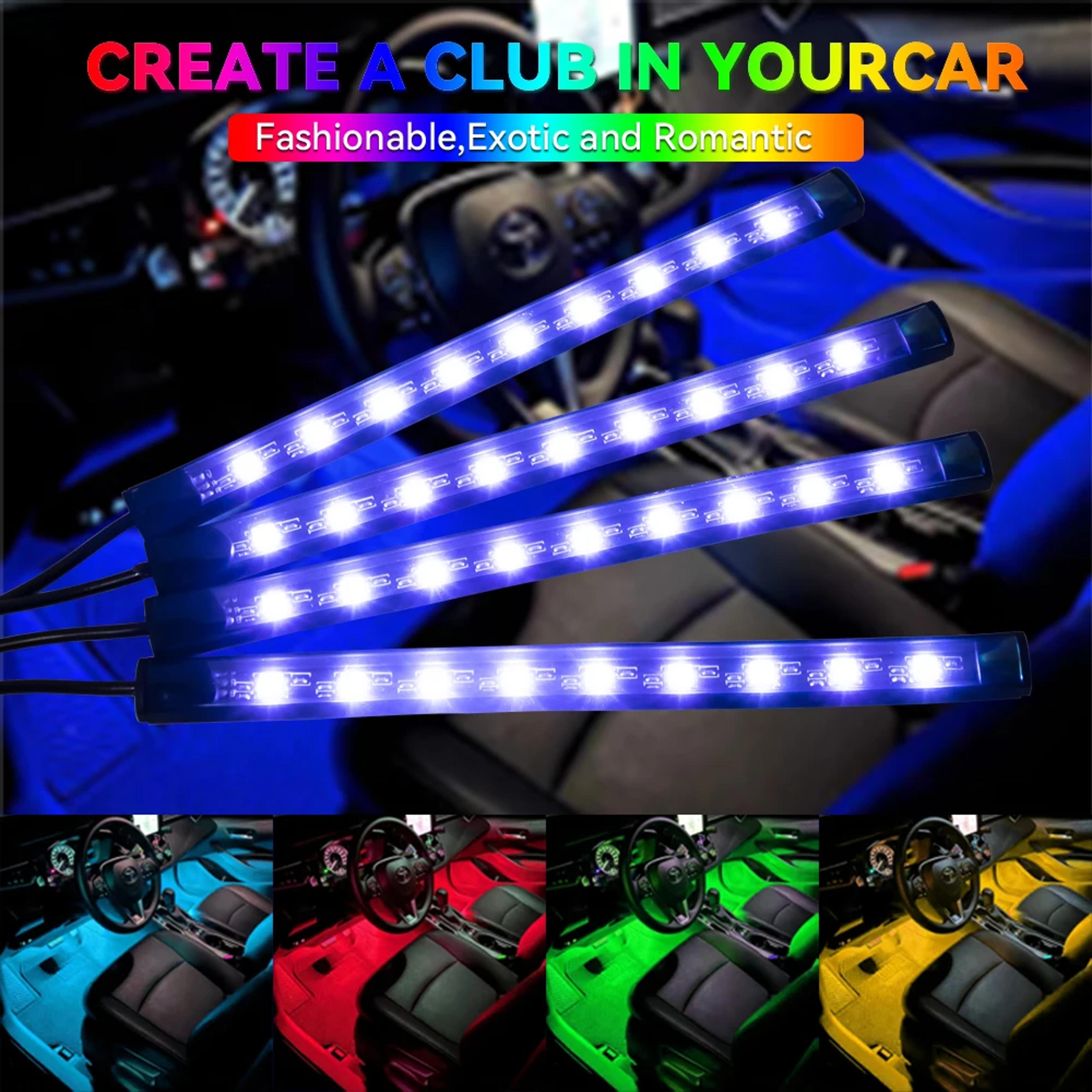 wireless rgb led car interior ambient foot light with music & app control